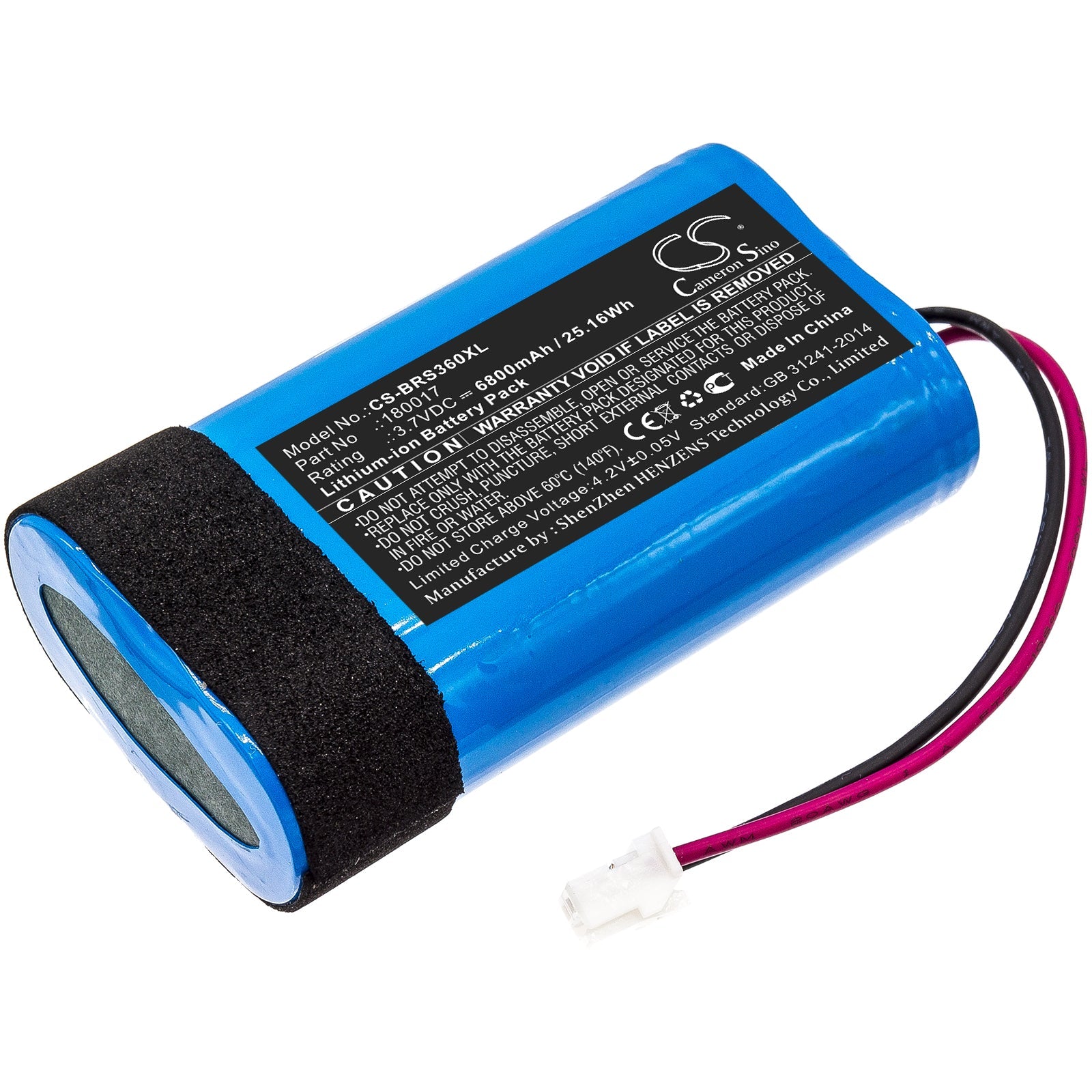 Li-ion Speaker Battery fits Braven, Stryde 360 3.7V, 6800mAh Speaker Cameron Sino Technology Limited