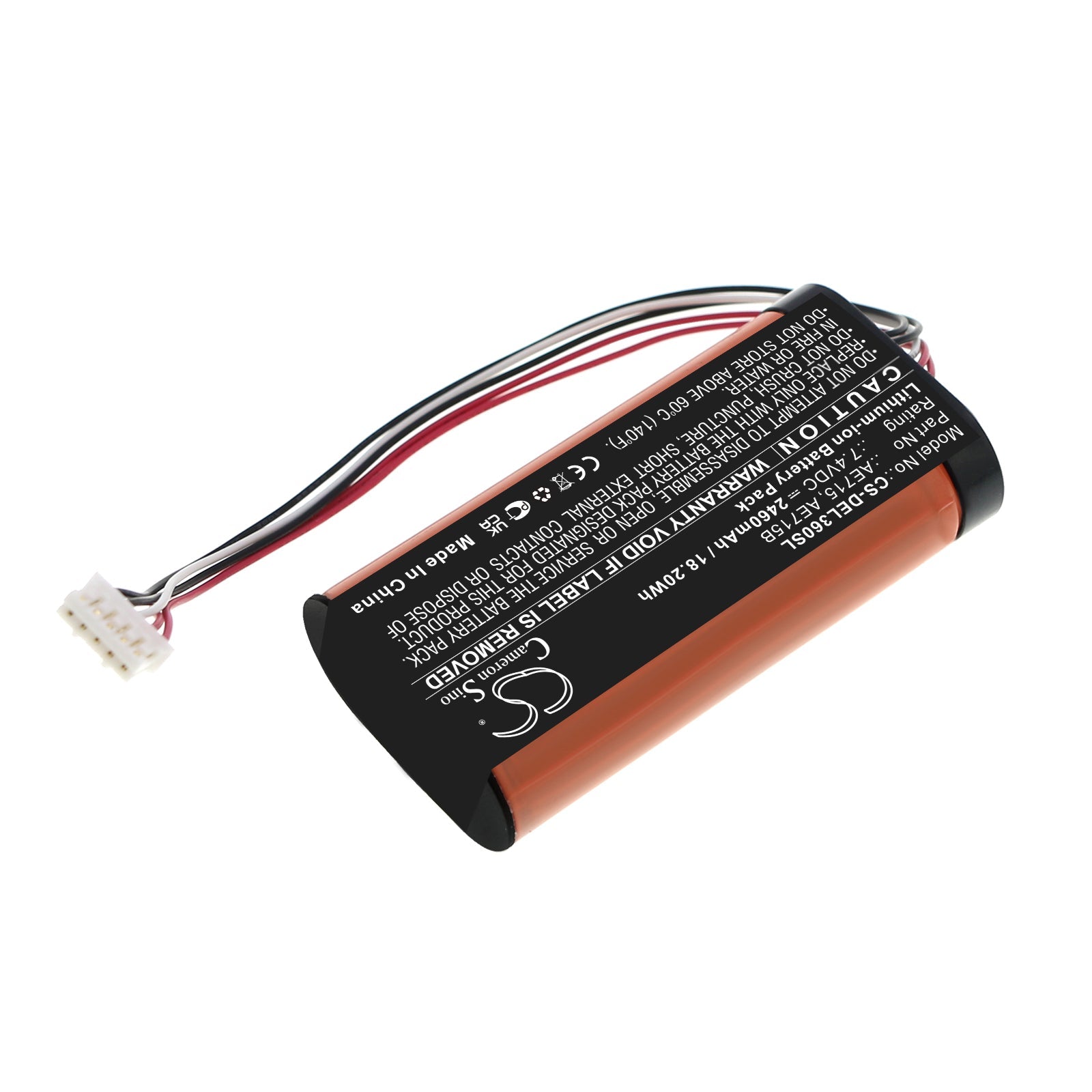 Li-ion, Speaker Battery fits Dell Wireless 360 Speaker, 7.4V, 2460mAh Speaker Cameron Sino Technology Limited