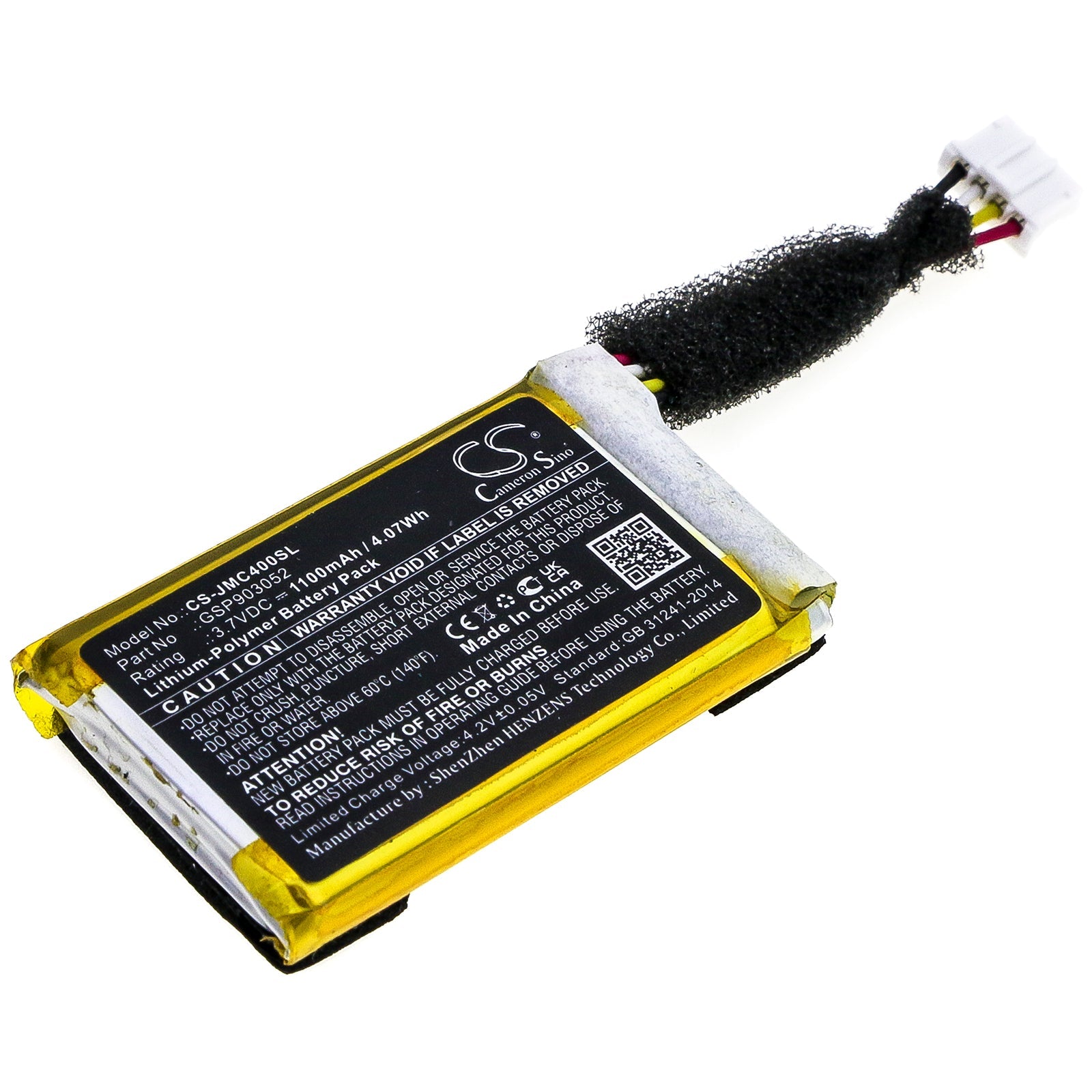 Li-ion Speaker Battery fits Jbl, An0402-jk0009880, Clip 4 3.7V, 1100mAh Speaker Cameron Sino Technology Limited