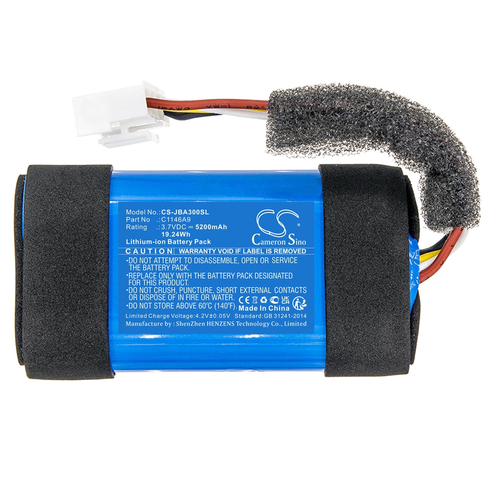 Li-ion, Speaker Battery fits Jbl Authentics 300, 3.7V, 5200mAh Speaker Cameron Sino Technology Limited