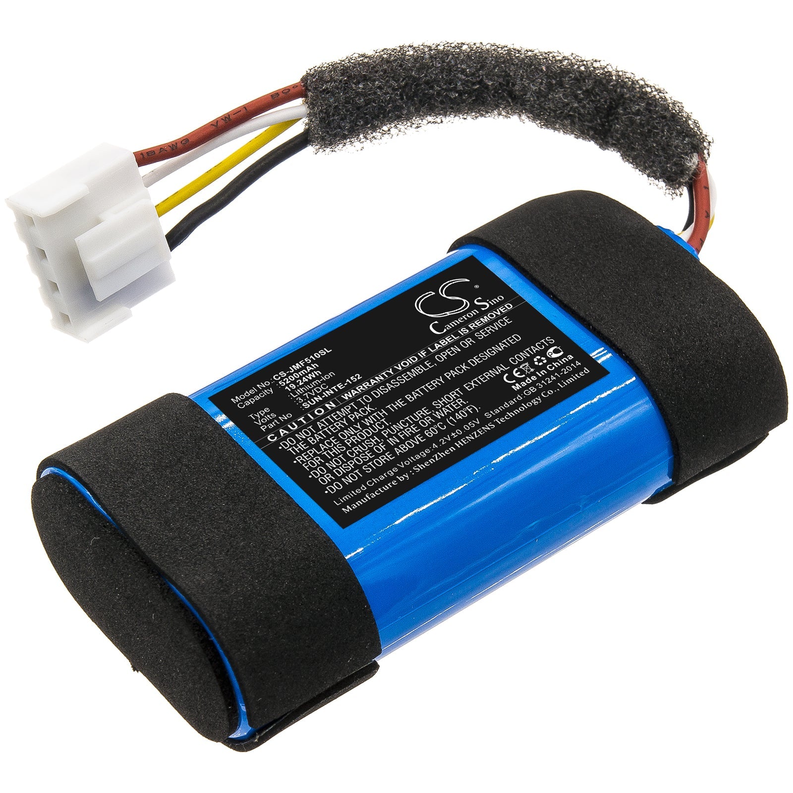 Li-ion Speaker Battery fits Jbl, Sun-inte-152 3.7V, 5200mAh Speaker Cameron Sino Technology Limited