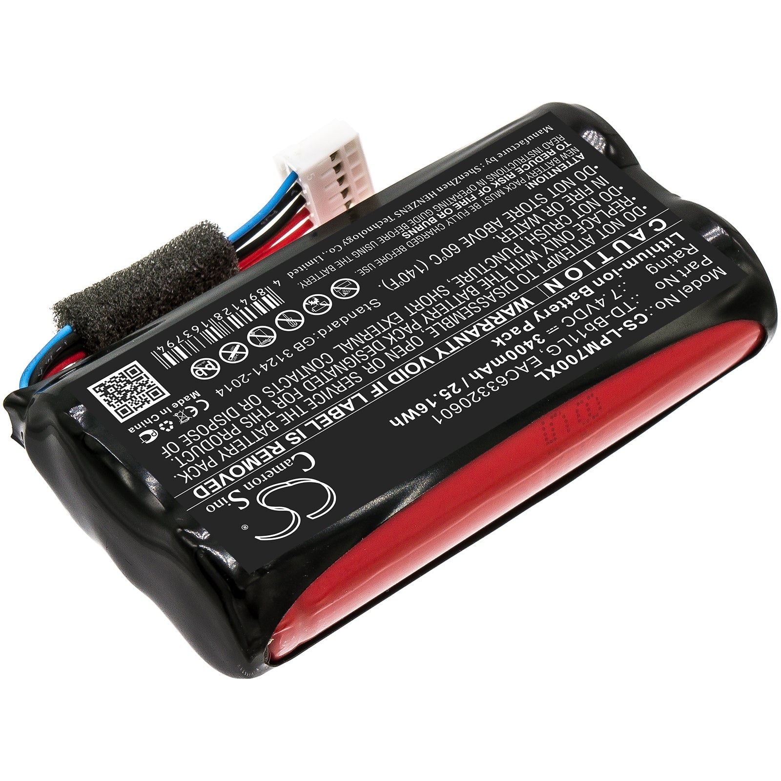Li-ion Speaker Battery fits Lg, Music Flow P7, Np7550 7.4V, 3400mAh Speaker Cameron Sino Technology Limited