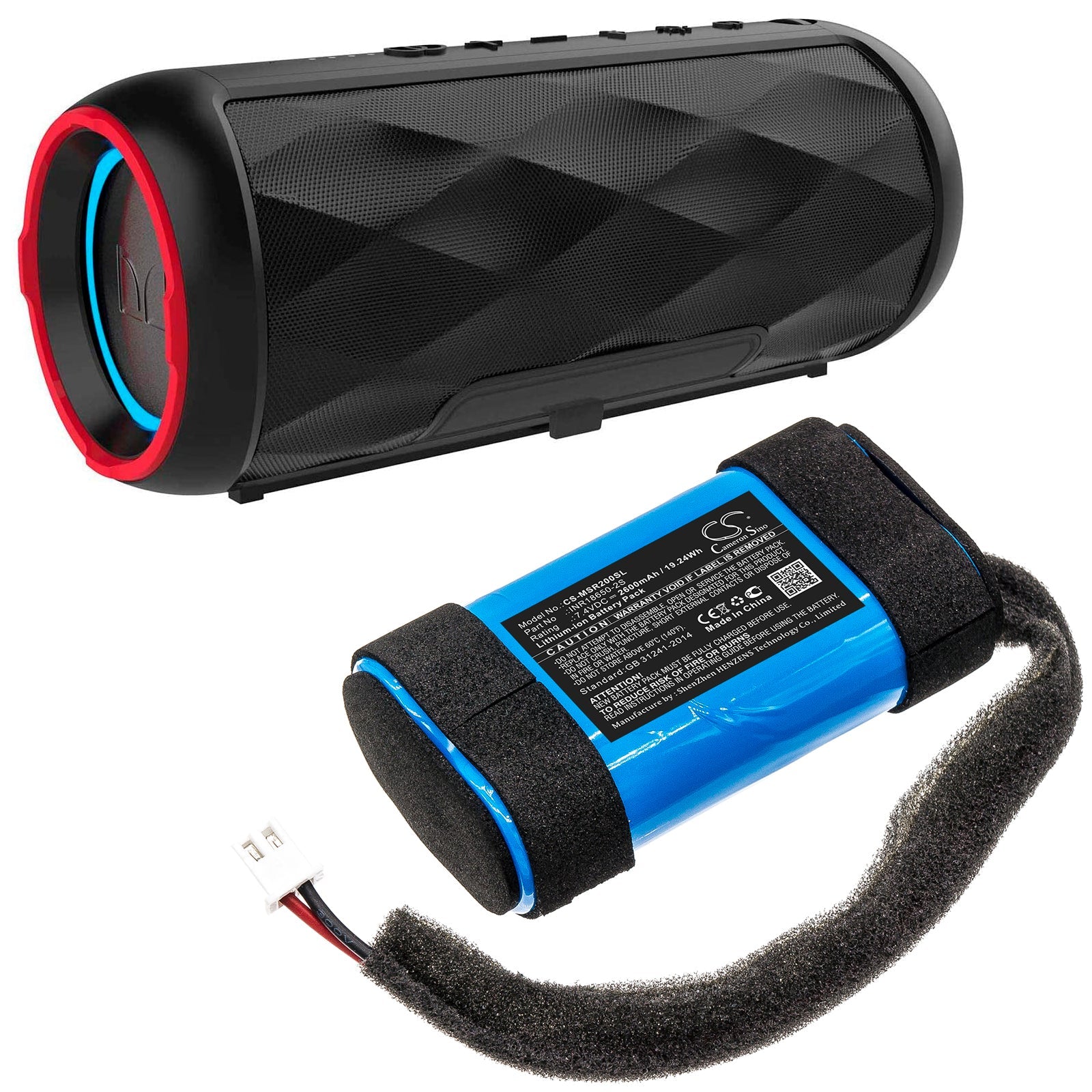 Li-ion Speaker Battery fits Monster, Rove 2 7.4V, 2600mAh Speaker Cameron Sino Technology Limited