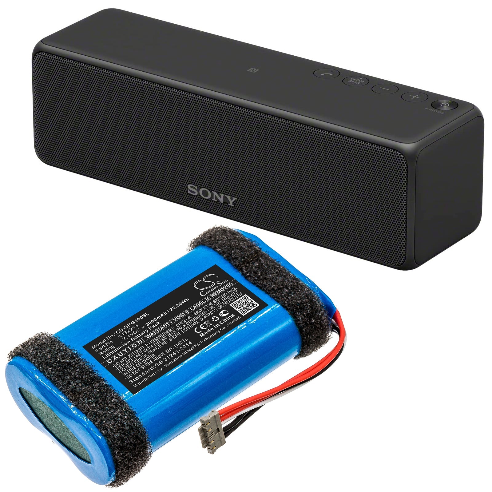 Li-ion Speaker Battery fits Sony, Srs-hg1, Srs-hg110, Srs-hg2 7.4V, 3000mAh Speaker Cameron Sino Technology Limited
