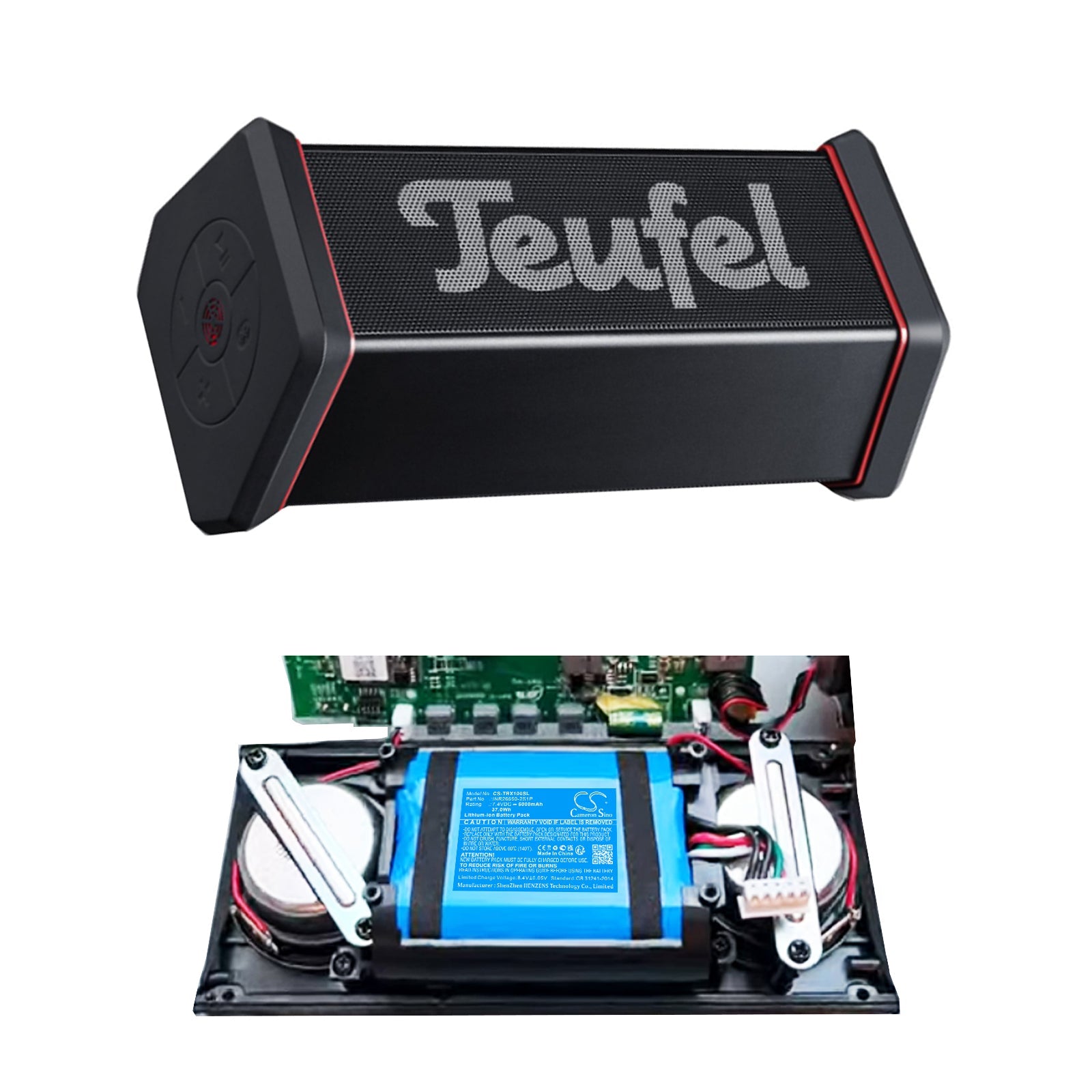 Li-ion, Speaker Battery fits Teufel Rockster Xs, 7.4V, 5000mAh Speaker Cameron Sino Technology Limited