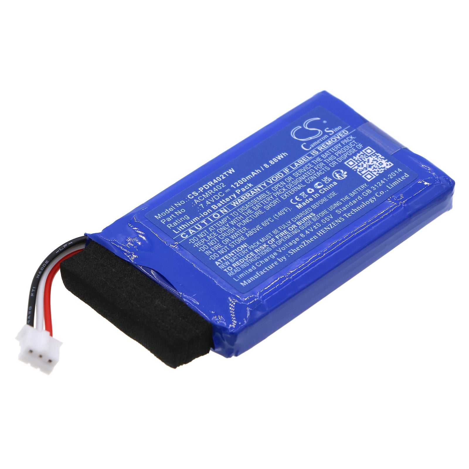 Li-ion, Two-Way Radio Battery fits President Randy 3, Randy Iii, 7.4V, 1200mAh Two-Way Radio Cameron Sino Technology Limited
