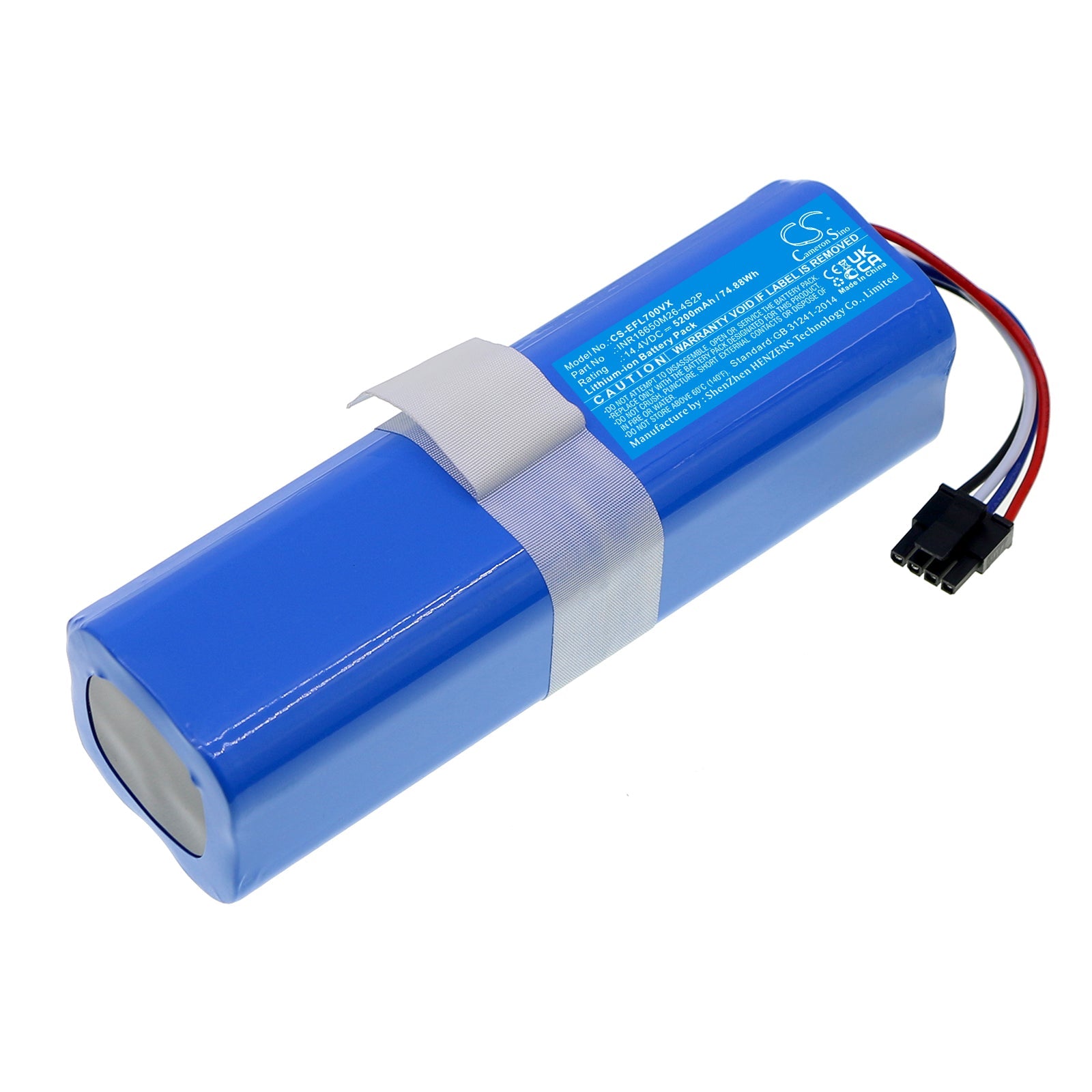 Li-ion, Vacuum Battery fits 360 S6 Pro, S9, 14.4V, 5200mAh Vacuum Cameron Sino Technology Limited
