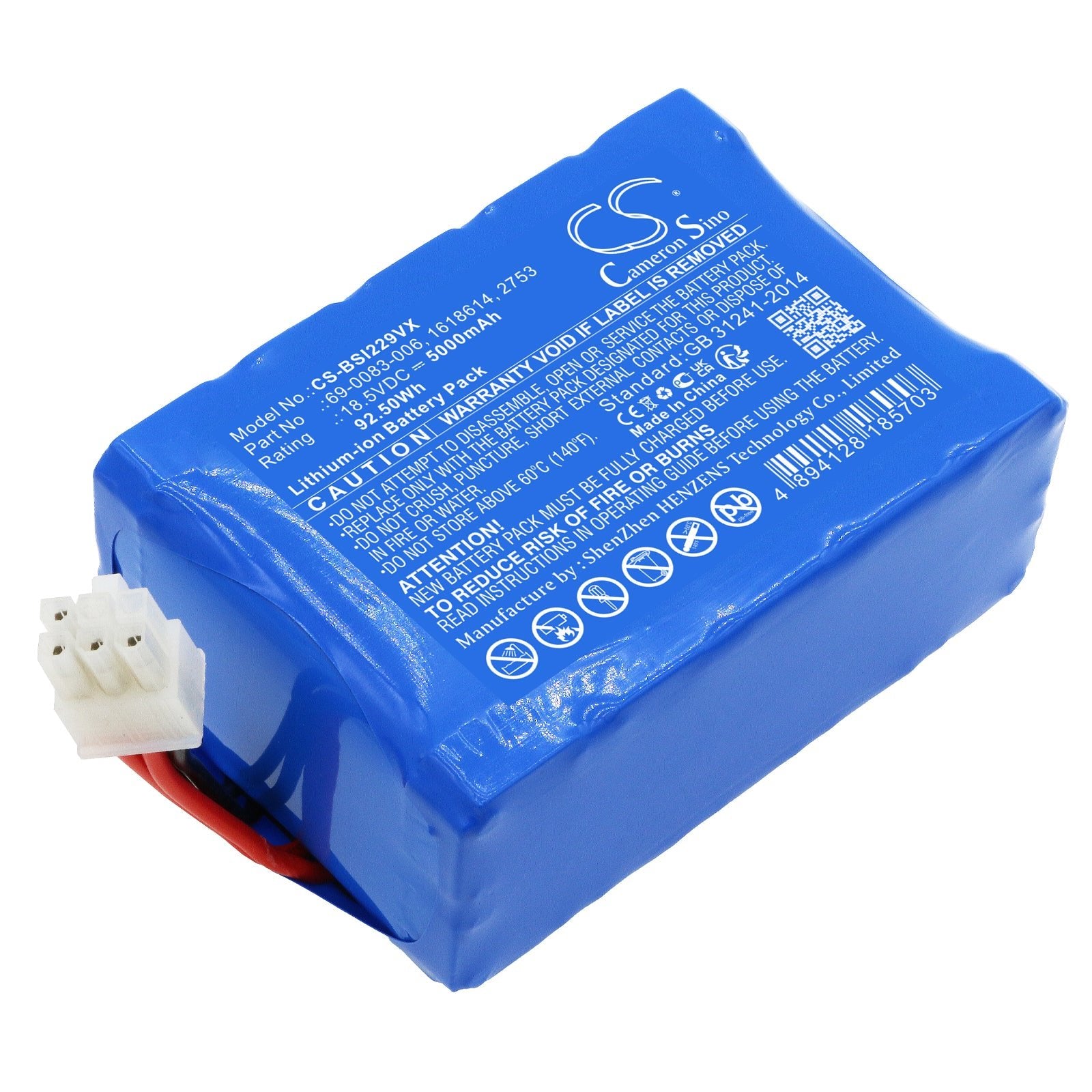 Li-ion, Vacuum Battery fits Bissell 2291, 2291+, 18.5V, 5000mAh Vacuum Cameron Sino Technology Limited