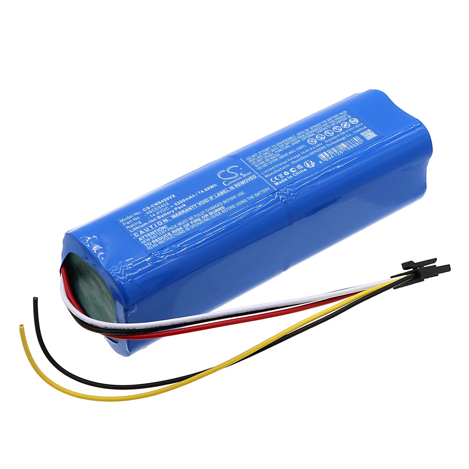Li-ion, Vacuum Battery fits Cecotec Conga 4090, Conga 4490, 14.4V, 5200mAh Vacuum Cameron Sino Technology Limited
