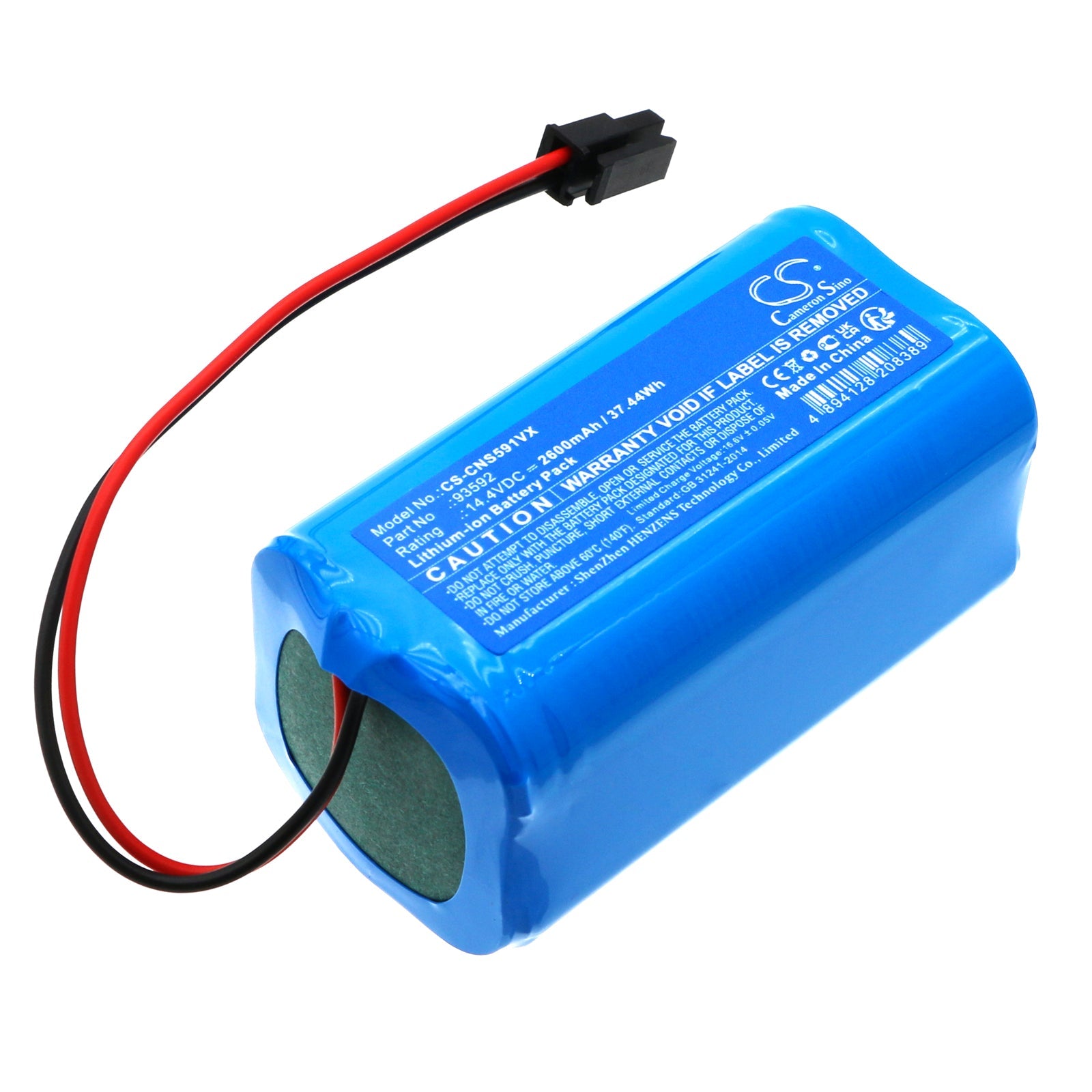 Li-ion, Vacuum Battery fits Cecotec Conga 5290 Ultra Home, 14.4V, 2600mAh Vacuum Cameron Sino Technology Limited