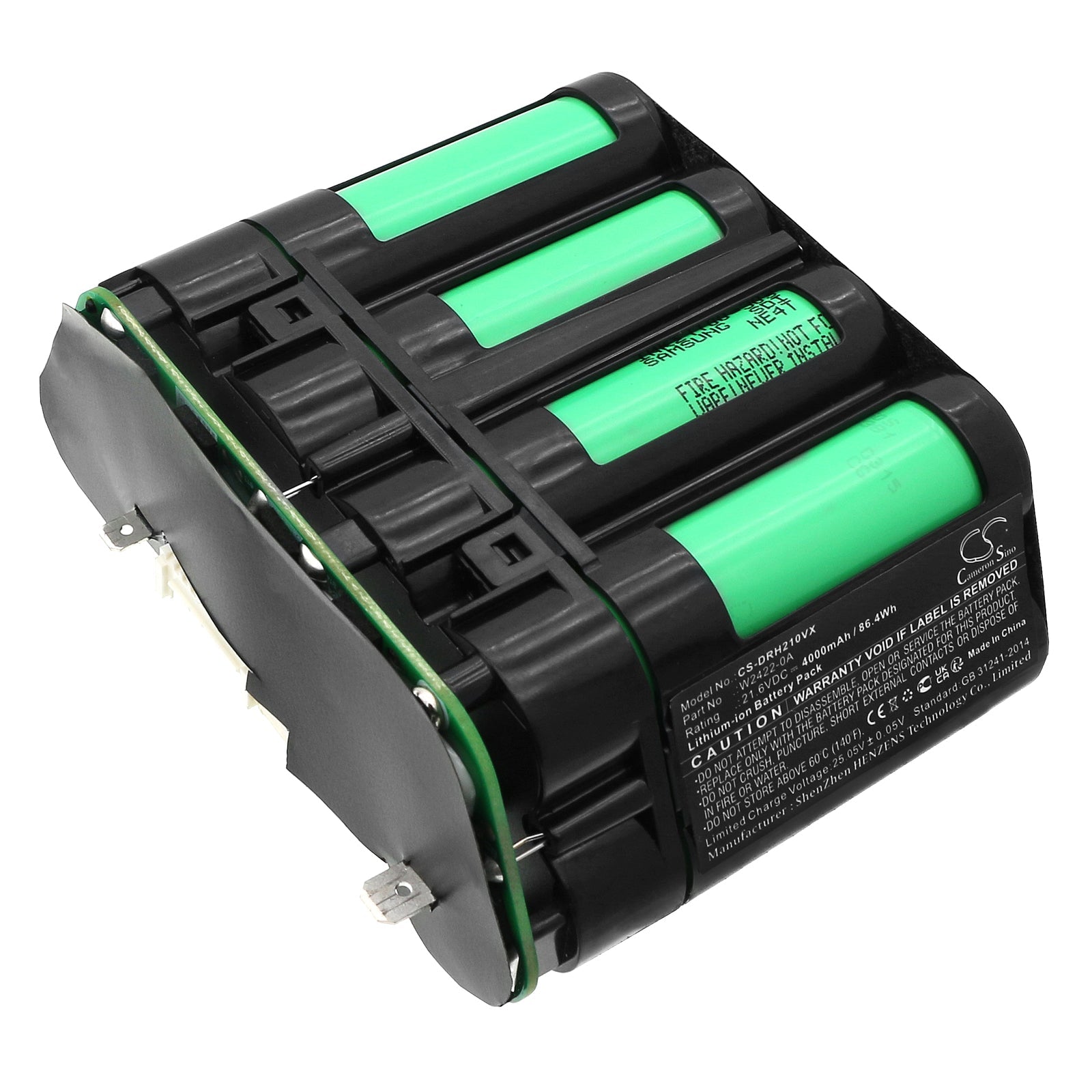 Li-ion, Vacuum Battery fits Dreame H20 Ultra, 21.6V, 4000mAh Vacuum Cameron Sino Technology Limited