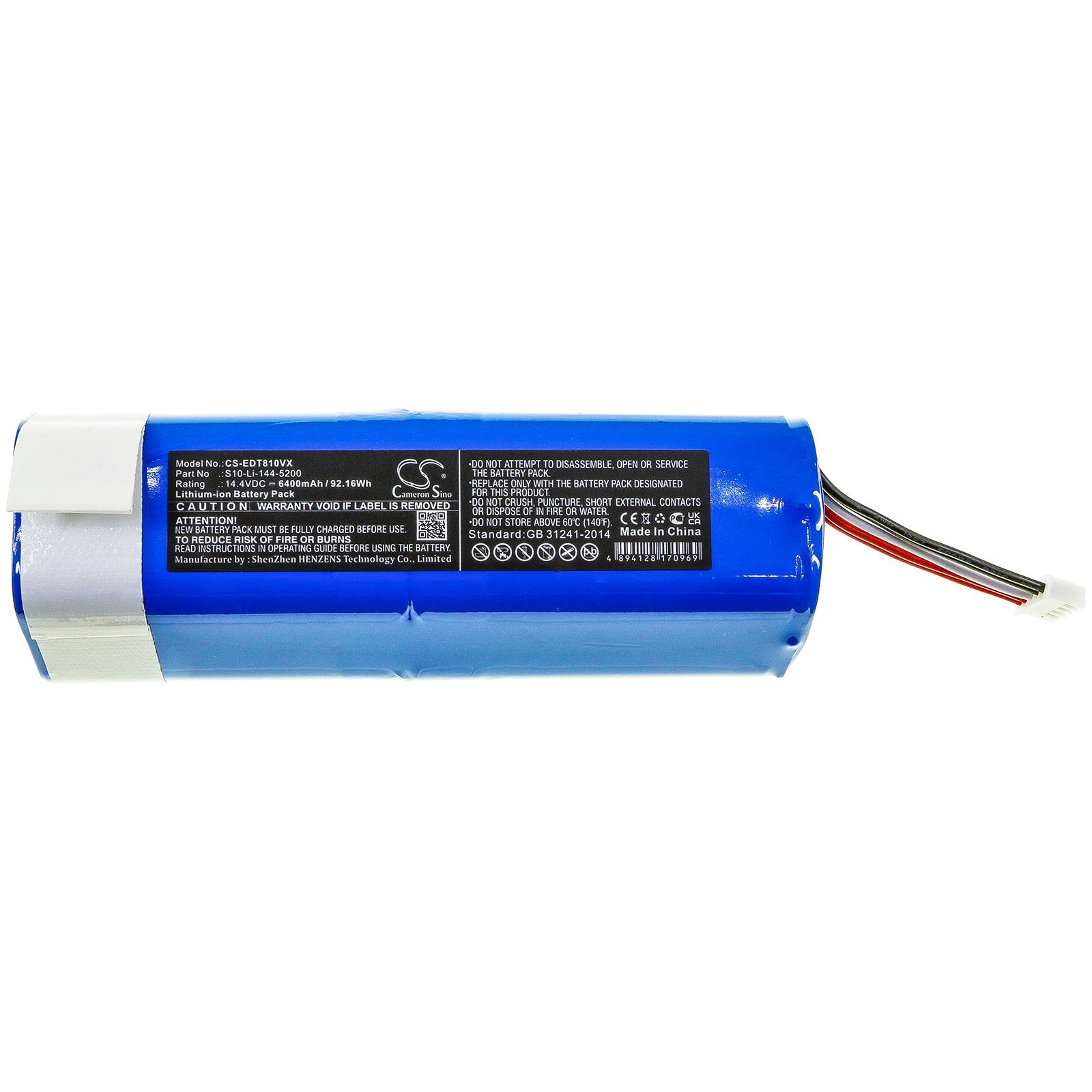 Li-ion, Vacuum Battery fits Ecovacs Dbx11-11, Dbx11-11/21, 14.4V, 6400mAh Vacuum Cameron Sino Technology Limited
