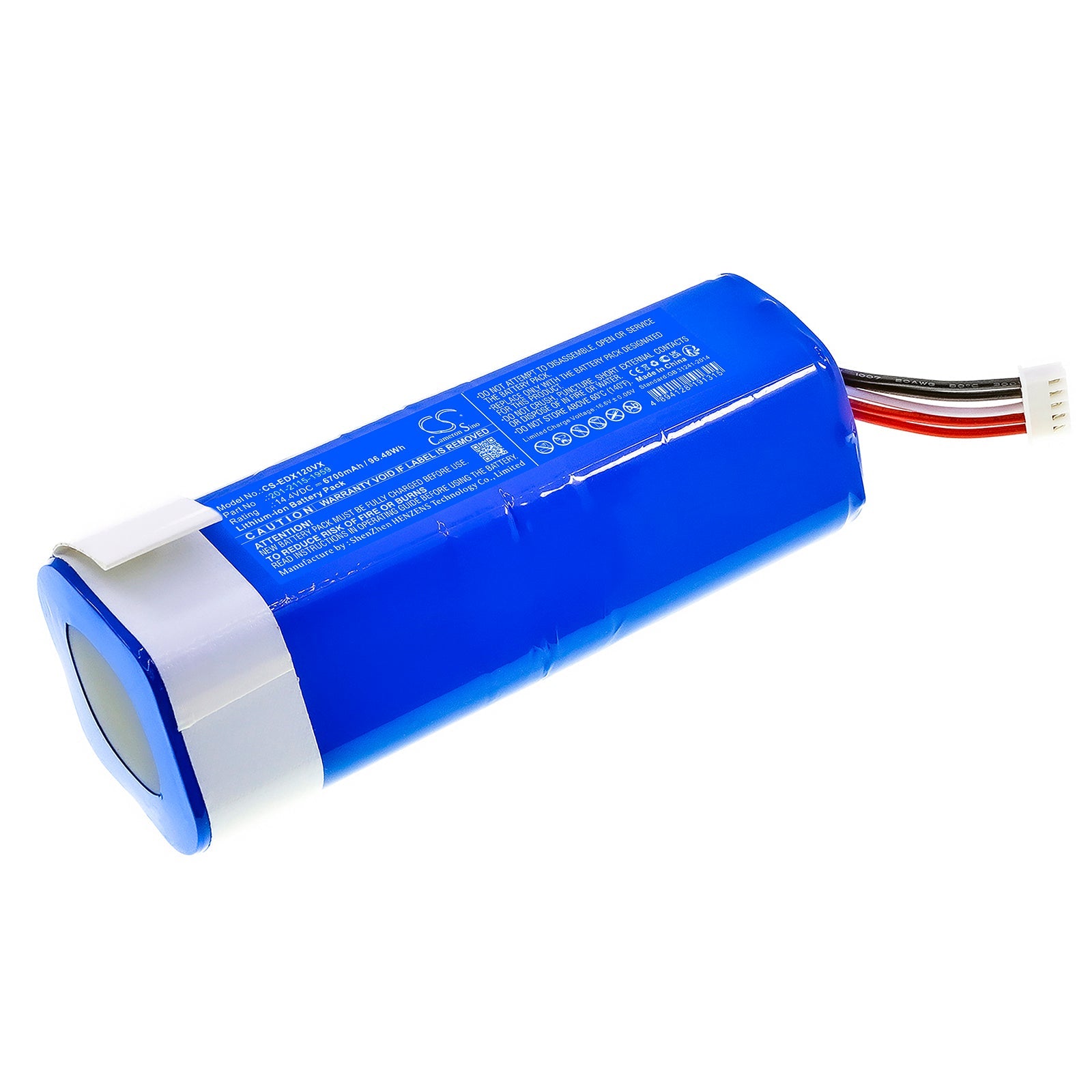 Li-ion, Vacuum Battery fits Ecovacs Deebot T10, Deebot T10 Plus, 14.4V, 6700mAh Vacuum Cameron Sino Technology Limited