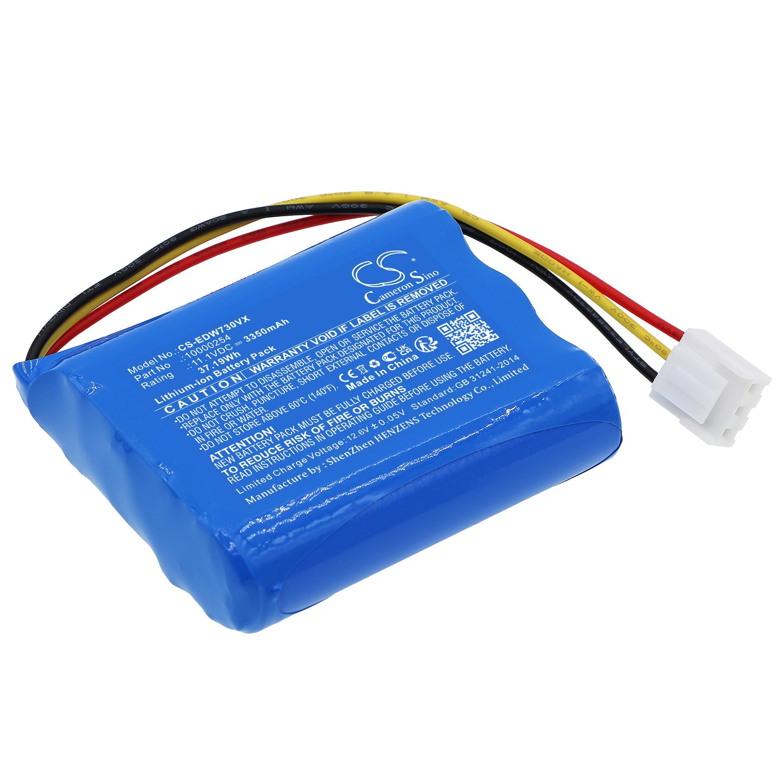 Li-ion, Vacuum Battery fits Ecovacs Tbw60, W720, 11.1V, 3350mAh Vacuum Cameron Sino Technology Limited