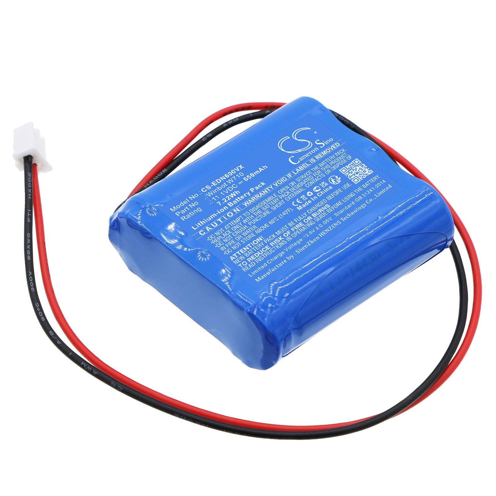 Li-ion, Vacuum Battery fits Ecovacs Winbot W730, Winbot Wrn60, 11.1V, 650mAh Vacuum Cameron Sino Technology Limited