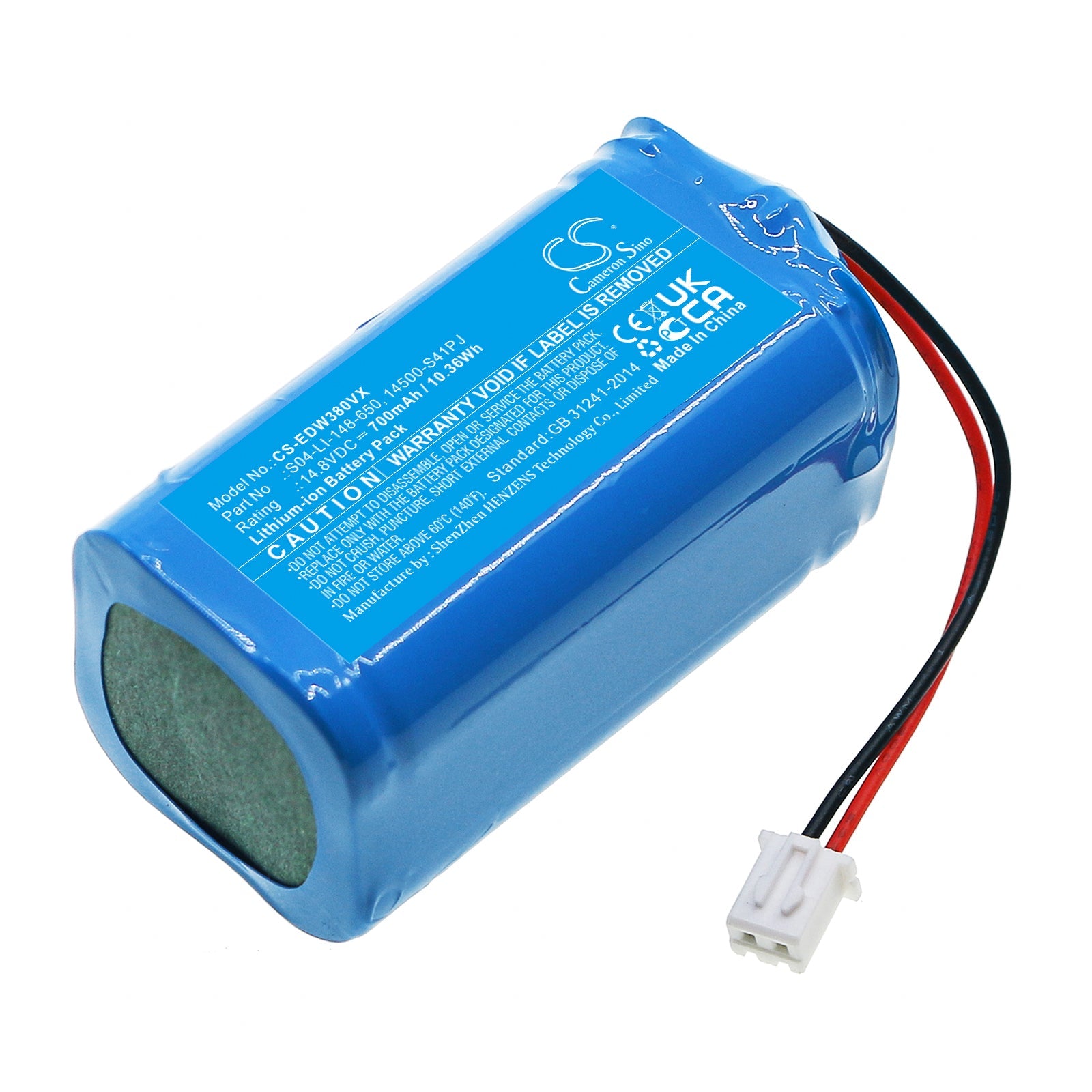 Li-ion, Vacuum Battery fits Ecovacs Winbot W830, Winbot W833, 14.8V, 700mAh Vacuum Cameron Sino Technology Limited