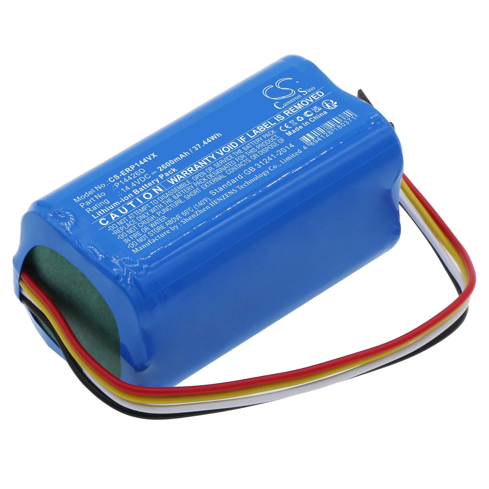 Li-ion, Vacuum Battery fits Eureka Groove Robot Vacuum, 14.4V, 2600mAh Vacuum Cameron Sino Technology Limited