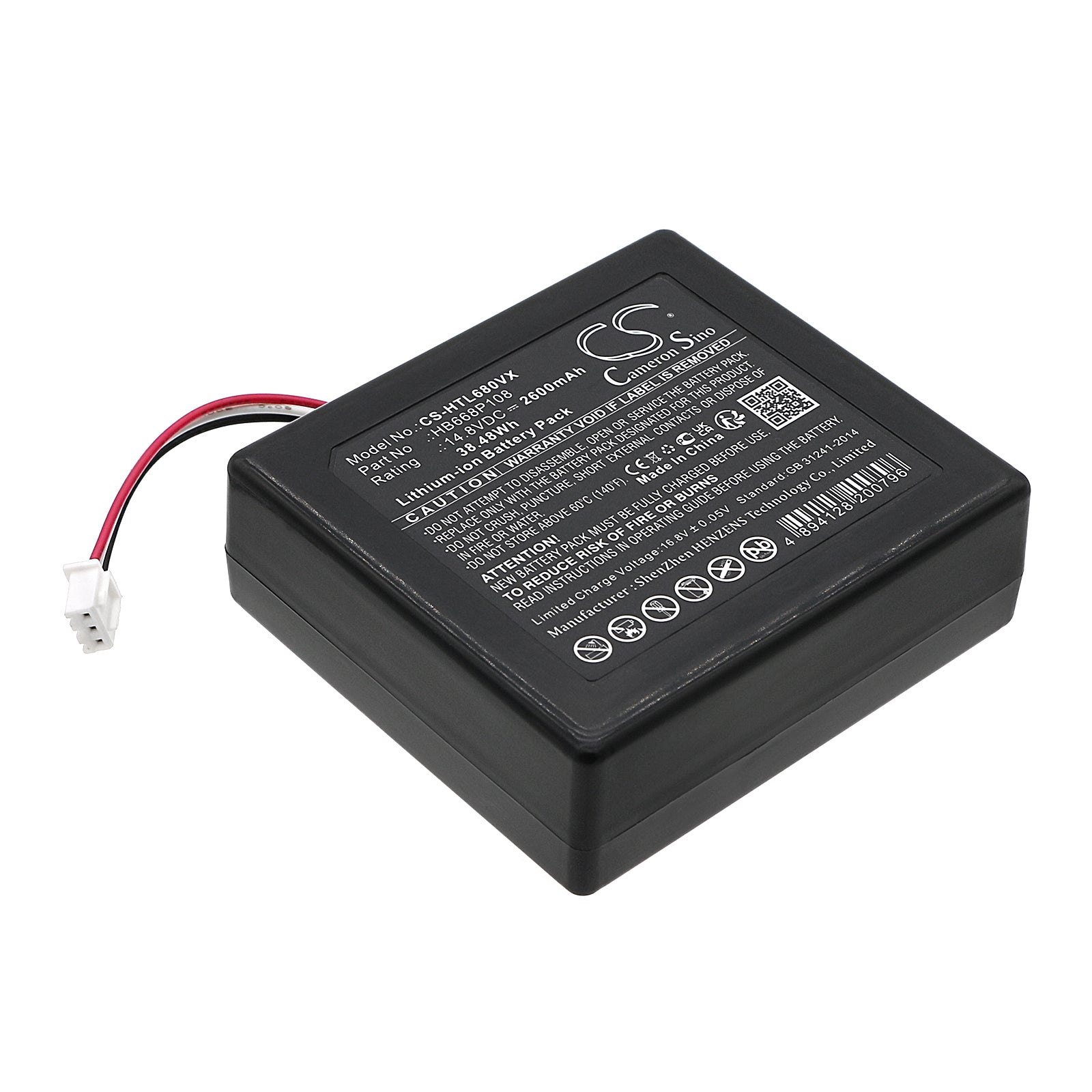 Li-ion, Vacuum Battery fits Hobot Legee 668, Legee 669, 14.8V, 2600mAh Vacuum Cameron Sino Technology Limited
