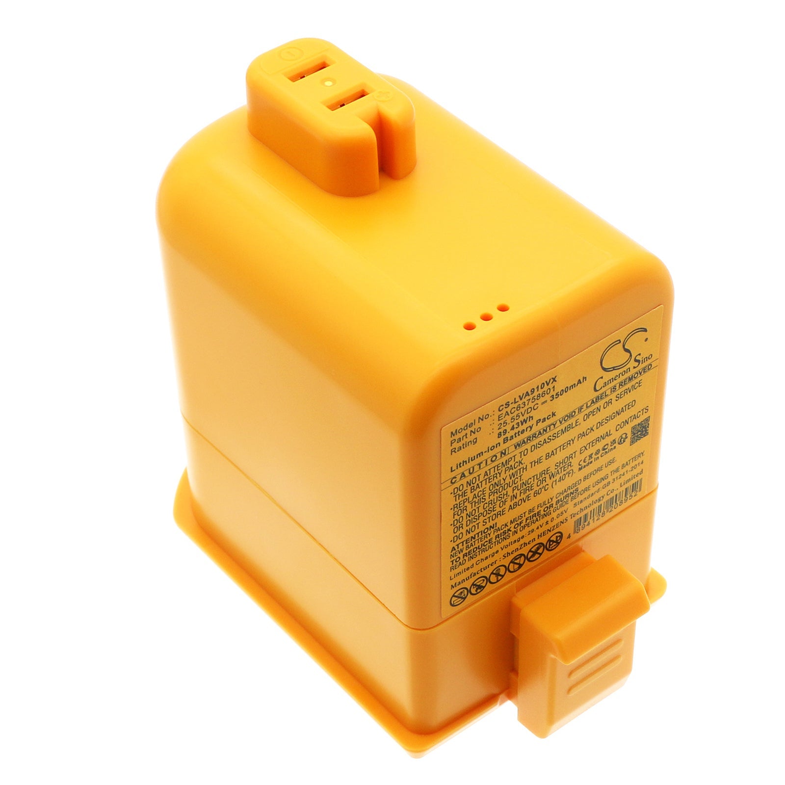 Li-ion, Vacuum Battery fits Lg A9, A902rm, 25.55V, 3500mAh Vacuum Cameron Sino Technology Limited