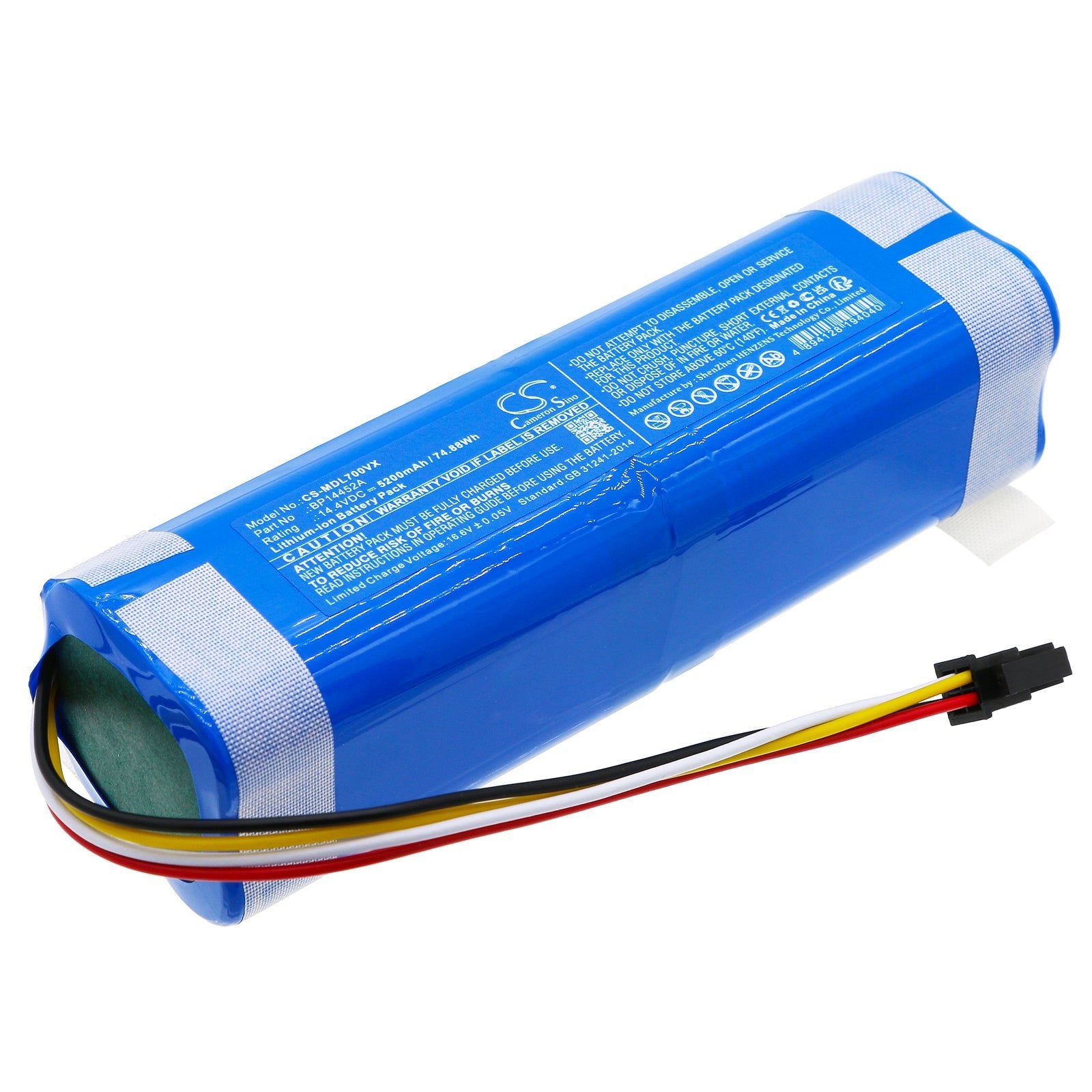 Li-ion, Vacuum Battery fits Midea I10, M7 Max, 14.4V, 5200mAh Vacuum Cameron Sino Technology Limited