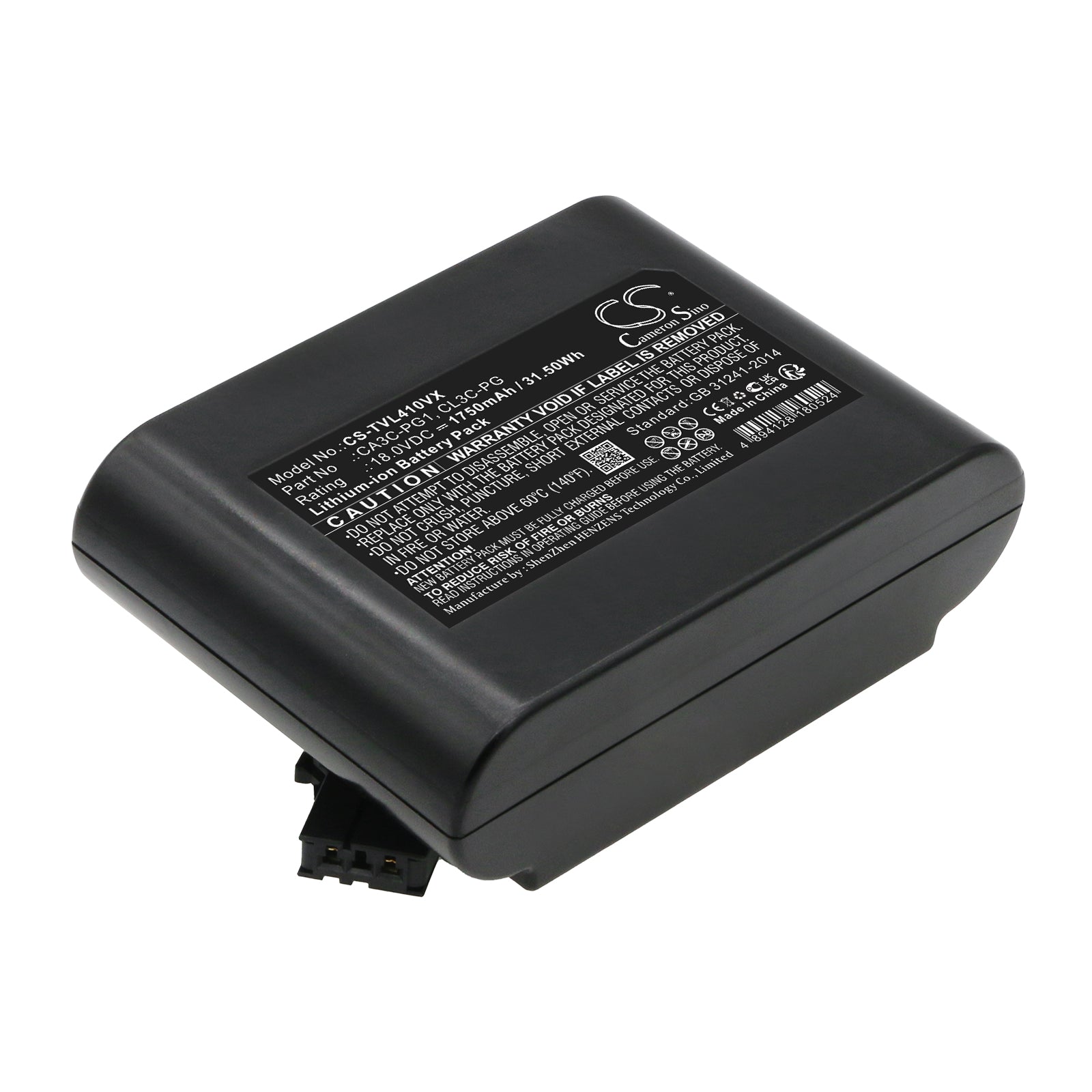 Li-ion, Vacuum Battery fits Midea Vh02-vs, Toshiba Cl410ac, 18.0V, 1750mAh Vacuum Cameron Sino Technology Limited
