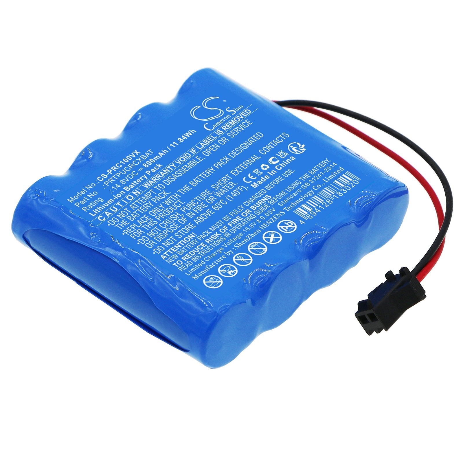 Li-ion, Vacuum Battery fits Pyle Pucrcx10, 14.8V, 800mAh Vacuum Cameron Sino Technology Limited