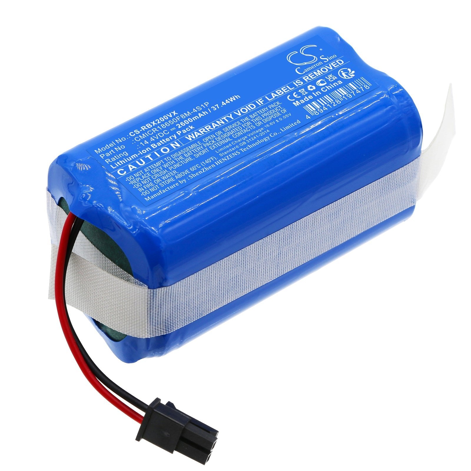 Li-ion, Vacuum Battery fits Robojet X-one 2, X-one 2 Pro, 14.4V, 2600mAh Vacuum Cameron Sino Technology Limited