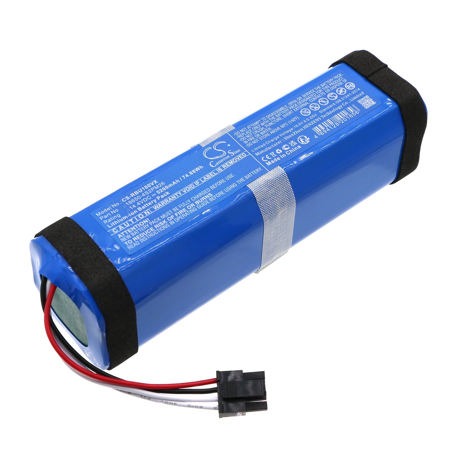 Li-ion, Vacuum Battery fits Robzone Duoro Ultimate Profi, Duoro Ultimate-p, 14.4V, 5200mAh Vacuum Cameron Sino Technology Limited