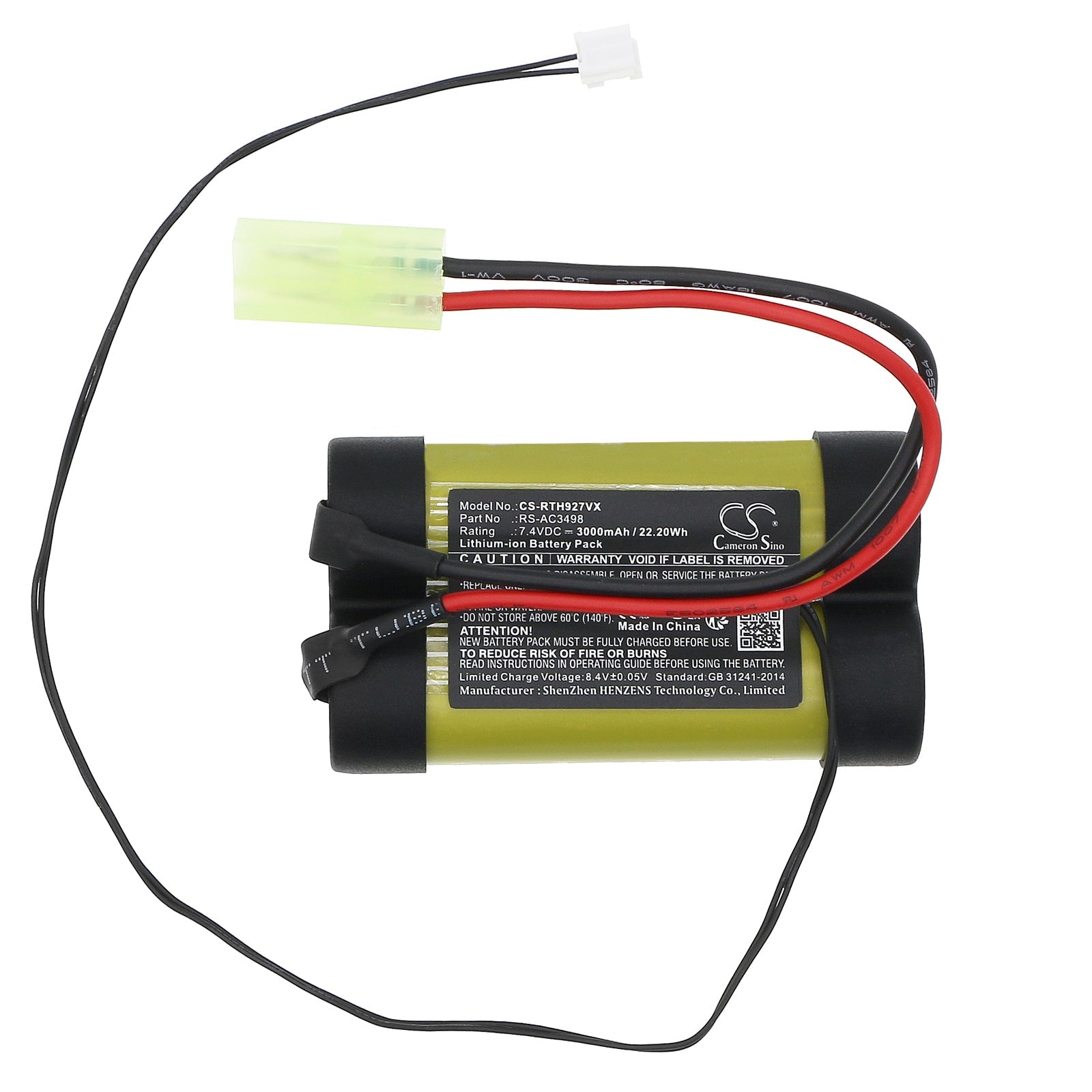 Li-ion, Vacuum Battery fits Rowenta Ac922701/9a0, Ac922701/9a1, 7.4V, 3000mAh Vacuum Cameron Sino Technology Limited