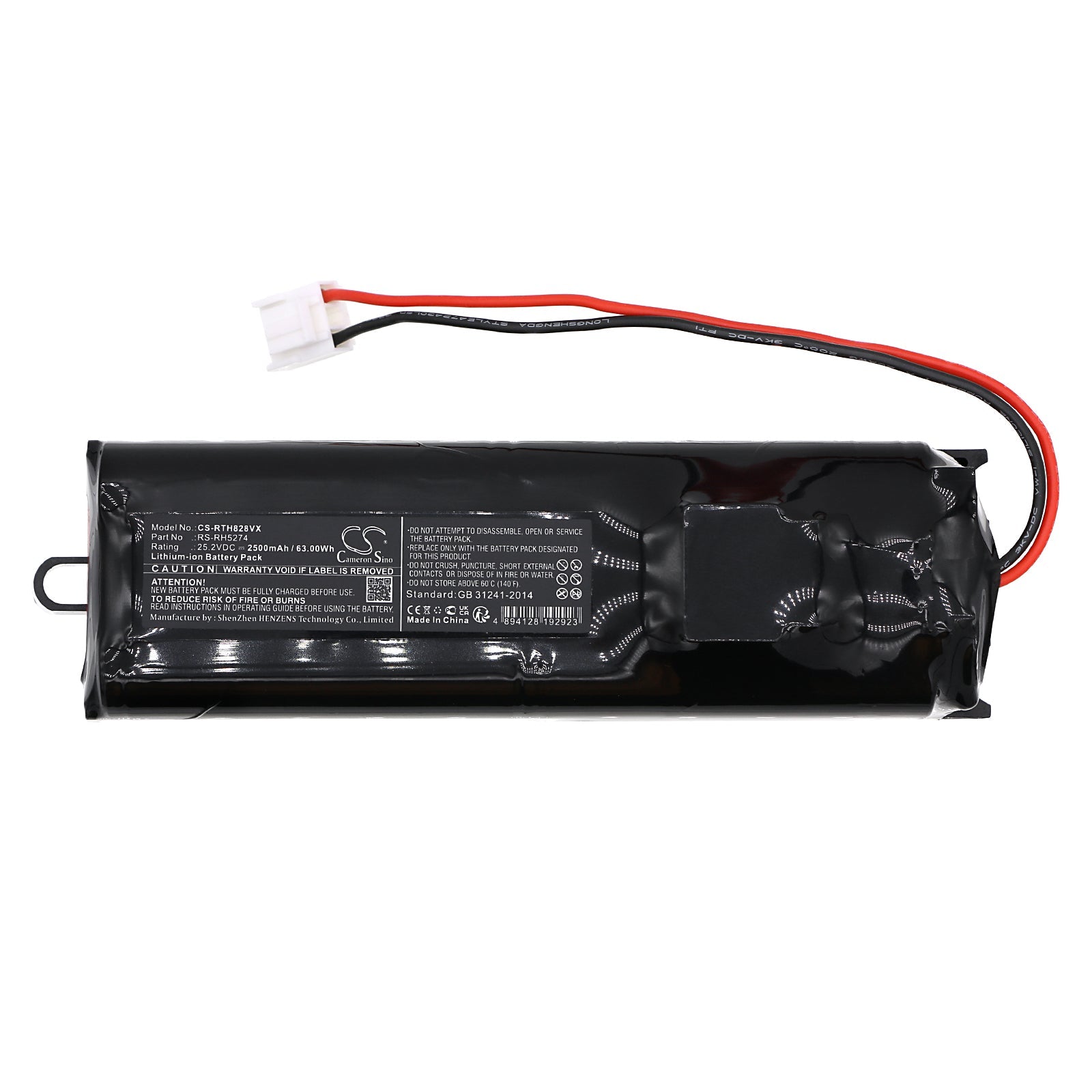 Li-ion, Vacuum Battery fits Rowenta Rh8290wo, Rh8827wo, 25.2V, 2500mAh Vacuum Cameron Sino Technology Limited