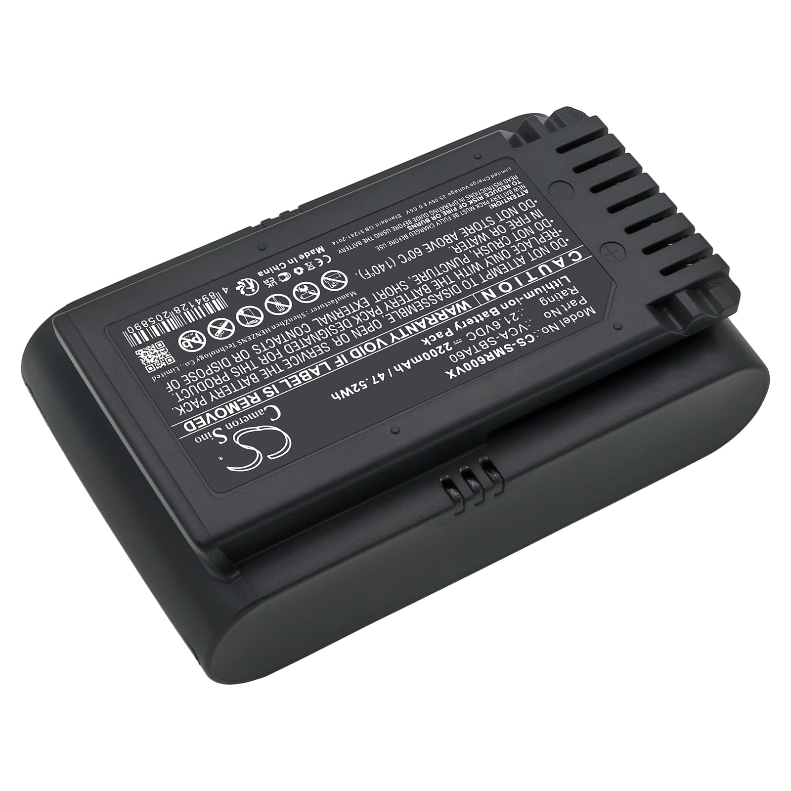 Li-ion, Vacuum Battery fits Samsung Jet 60, Vs15a6031n5/aa, 21.6V, 2200mAh Vacuum Cameron Sino Technology Limited