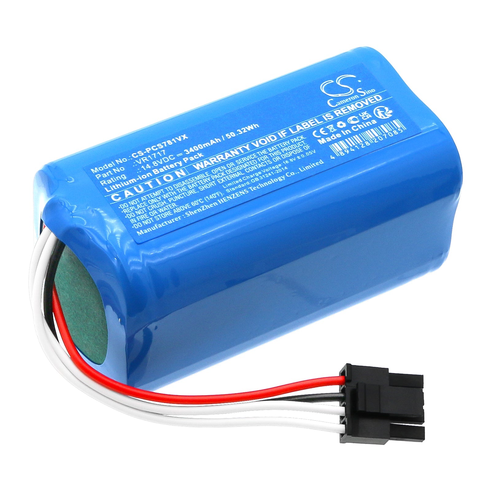 Li-ion, Vacuum Battery fits Suzuka Kaka P2, Rovus Bl500, 14.8V, 3400mAh Vacuum Cameron Sino Technology Limited