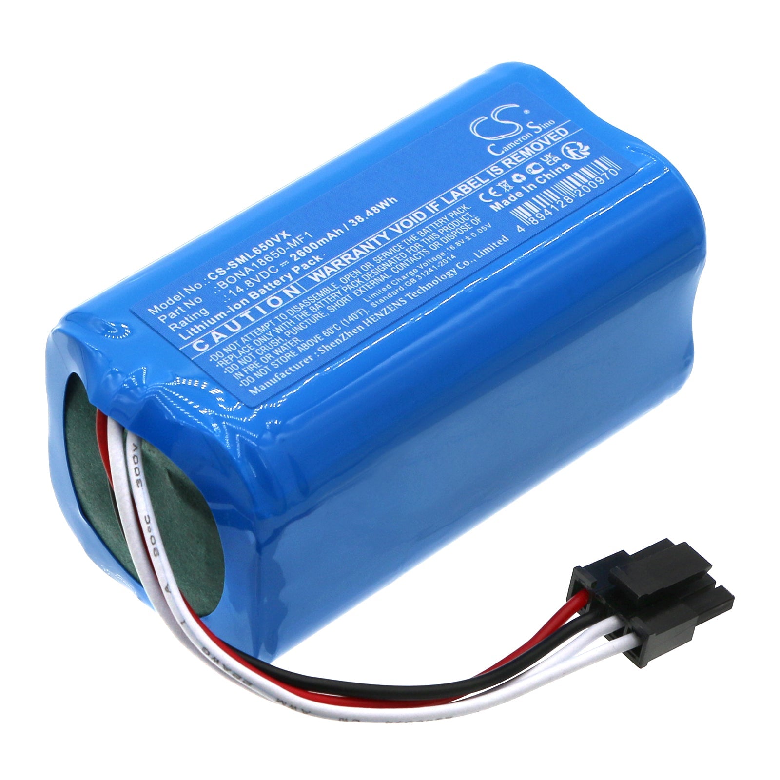 Li-ion, Vacuum Battery fits Symbo Laserbot 650, Xbot 5, 14.8V, 2600mAh Vacuum Cameron Sino Technology Limited