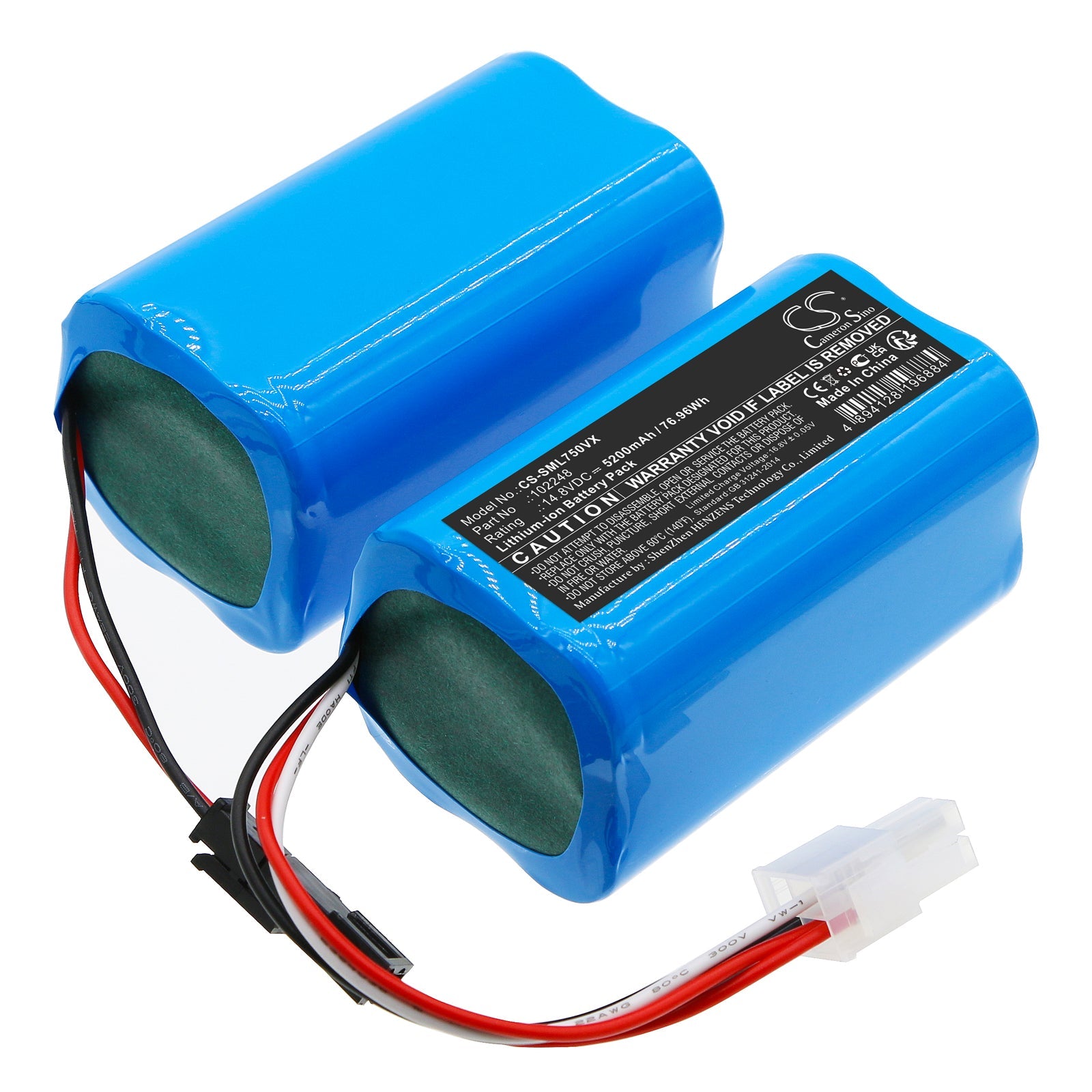 Li-ion, Vacuum Battery fits Symbo Laserbot 750, 14.8V, 5200mAh Vacuum Cameron Sino Technology Limited
