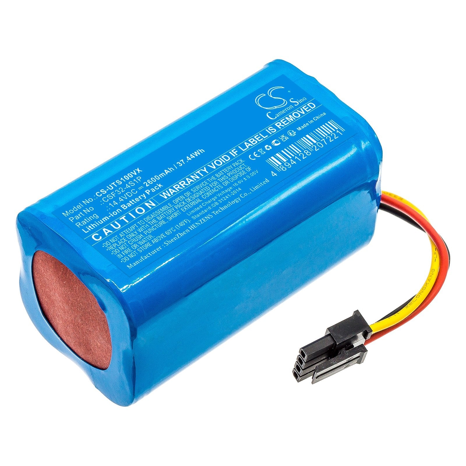 Li-ion, Vacuum Battery fits Ultenic Ts1, 14.4V, 2600mAh Vacuum Cameron Sino Technology Limited