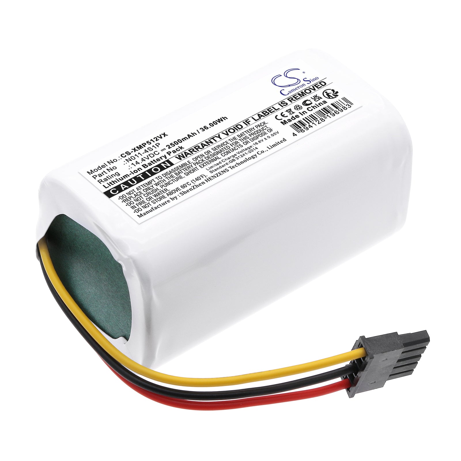 Li-ion, Vacuum Battery fits Xiaomi 042621, Bhr5217eu, 14.4V, 2500mAh Vacuum Cameron Sino Technology Limited