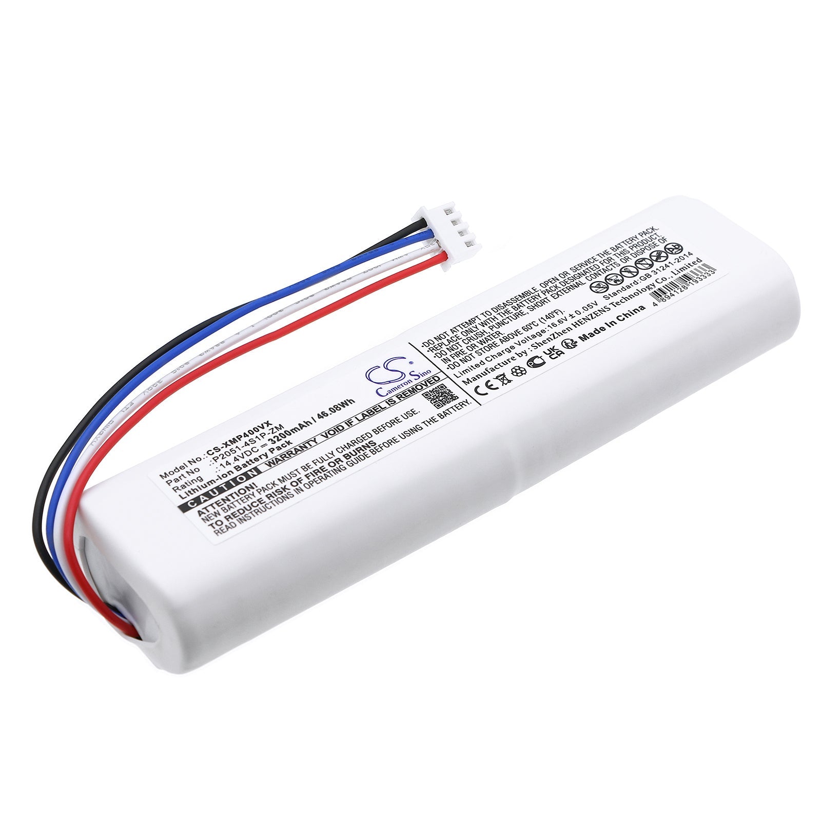 Li-ion, Vacuum Battery fits Xiaomi Bhr5055eu, Mi Robot Vacuum Mop 2, 14.4V, 3200mAh Vacuum Cameron Sino Technology Limited