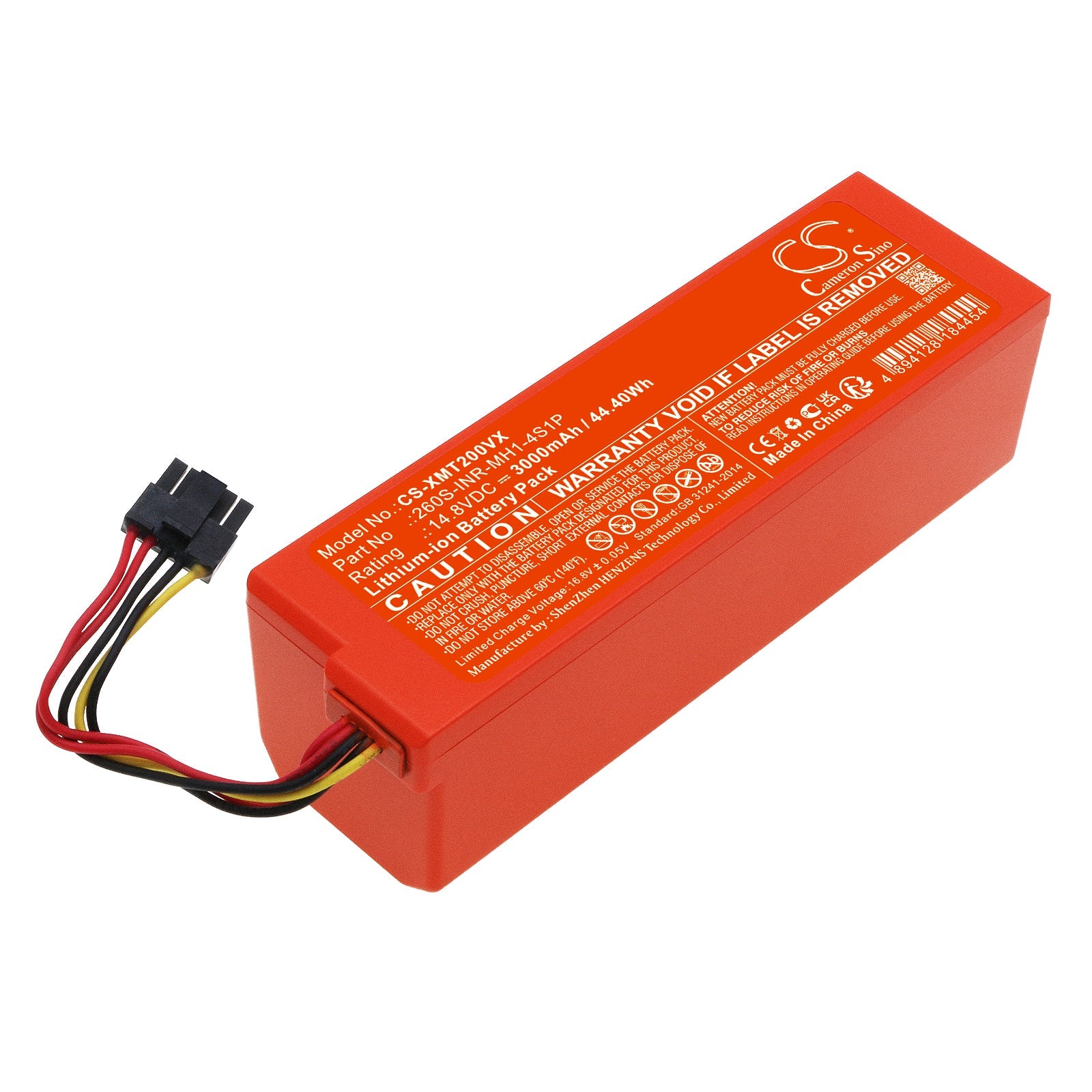 Li-ion, Vacuum Battery fits Xiaomi Mjst1s, Mjst1s 2 Pro, 14.8V, 3000mAh Vacuum Cameron Sino Technology Limited
