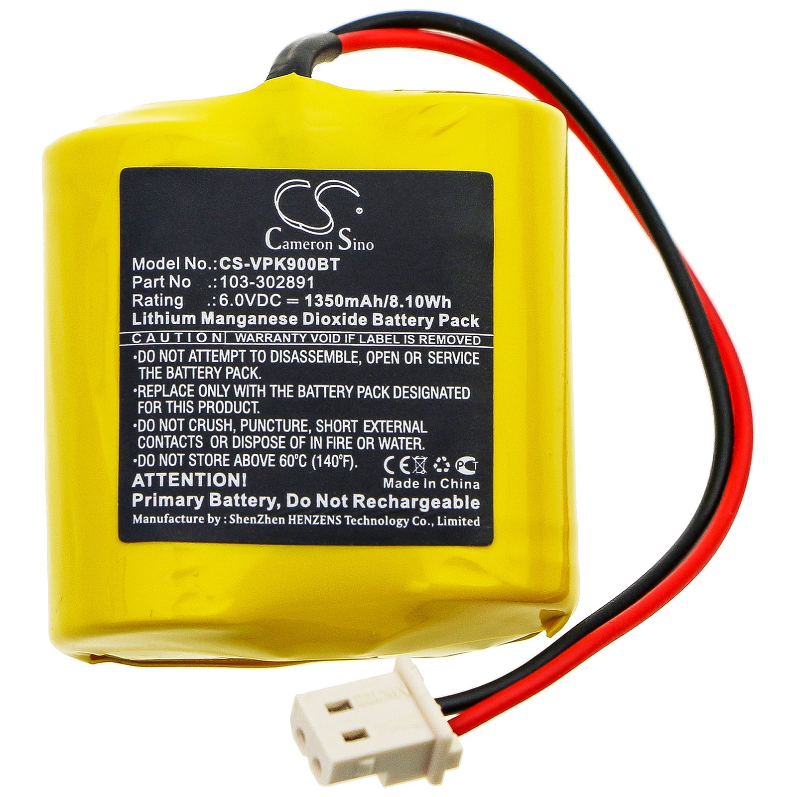 Li-MnO2 Battery fits Visonic, Next Cam, Next Cam K9 Pg2 Wide Angle, Next Cam Pg2 6.0V, 1350mAh Home Security Camera Cameron Sino Technology Limited