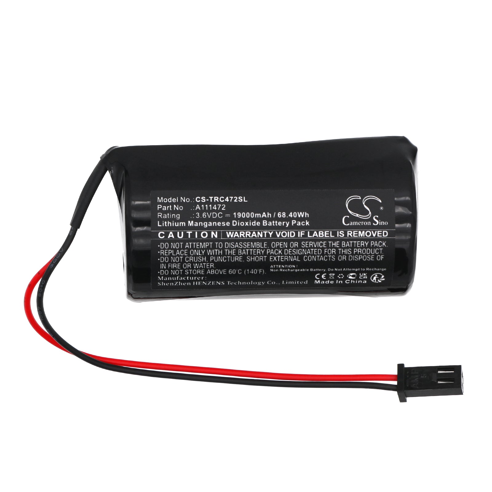 Li-MnO2, Equipment, Survey, Test Battery fits Itron Corus Gas Volume Vonverter, 3.6V, 19000mAh Equipment, Survey, Test Cameron Sino Technology Limited