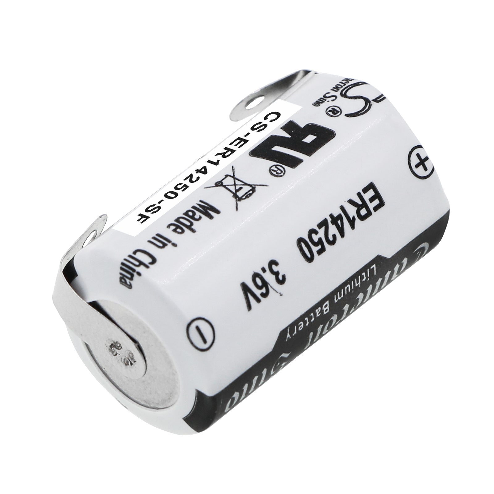 Li-MnO2, ER14250 Battery with solder tabs 3.6V, 1200mAh ER14250 Cameron Sino Technology Limited