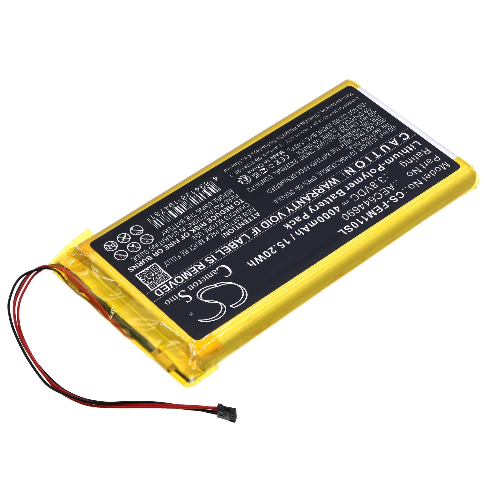 Li-Polymer, Amplifier Battery fits Fiio M11, 3.8V, 4000mAh Amplifier Cameron Sino Technology Limited