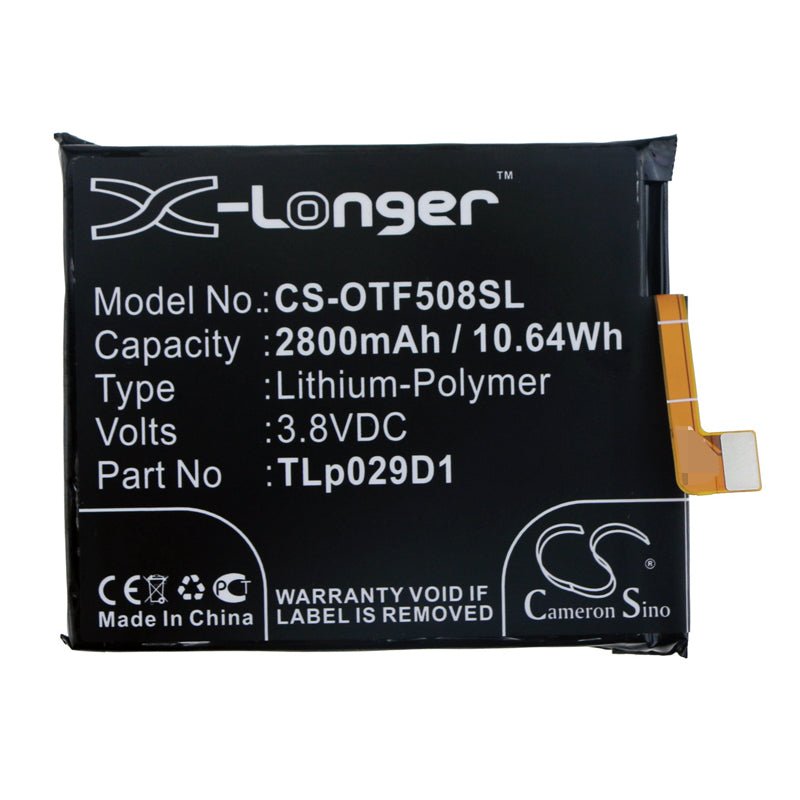 Li-Polymer Battery fits Alcatel, 3, 3l 3.8V, 2800mAh Mobile & SmartPhone Cameron Sino Technology Limited