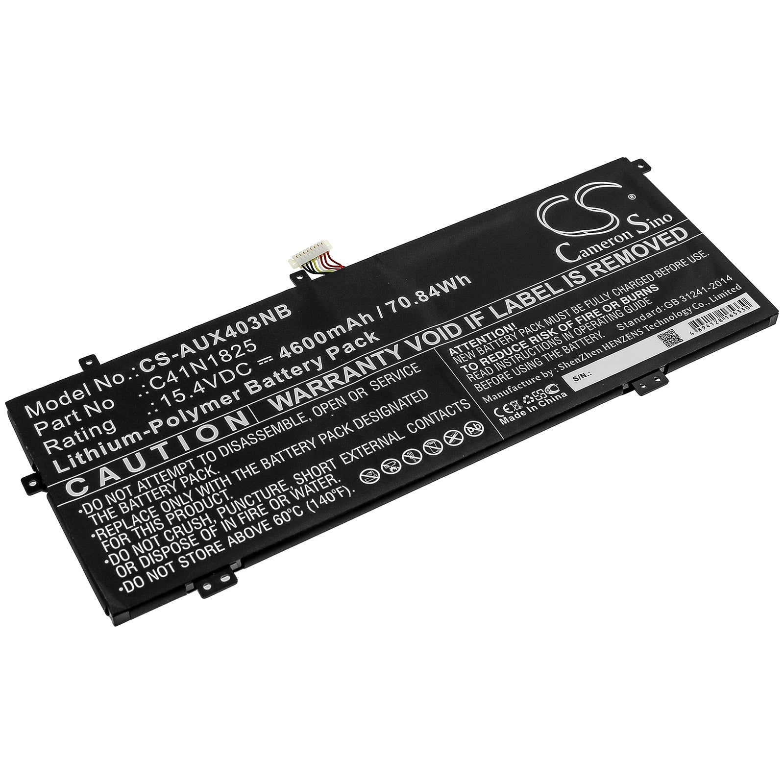 Li-Polymer Battery fits Asus, Adol I403fa, Adol14f, I403fa 15.4V, 4600mAh Notebook & Laptop Cameron Sino Technology Limited