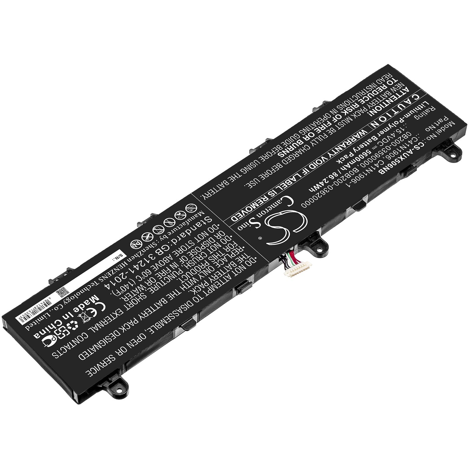 Li-Polymer Battery fits Asus, Fa506iv, Fa566iv 15.4V, 5600mAh Notebook & Laptop Cameron Sino Technology Limited