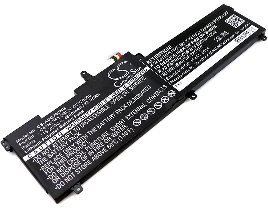 Li-Polymer Battery fits Asus, Gl702, Gl702v 15.2V, 4800mAh Notebook & Laptop Cameron Sino Technology Limited