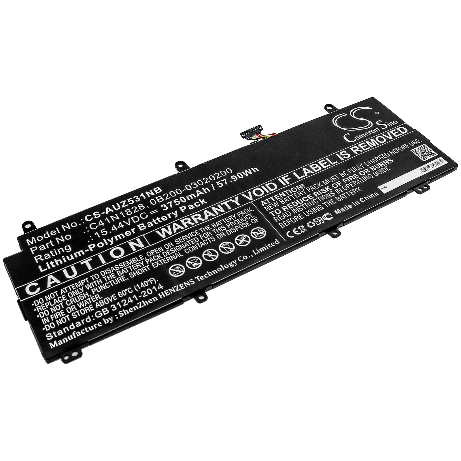 Li-Polymer Battery fits Asus, Gx531gv, Gx531gw, Gx531gw-78a27cb1 15.44V, 3750mAh Notebook & Laptop Cameron Sino Technology Limited
