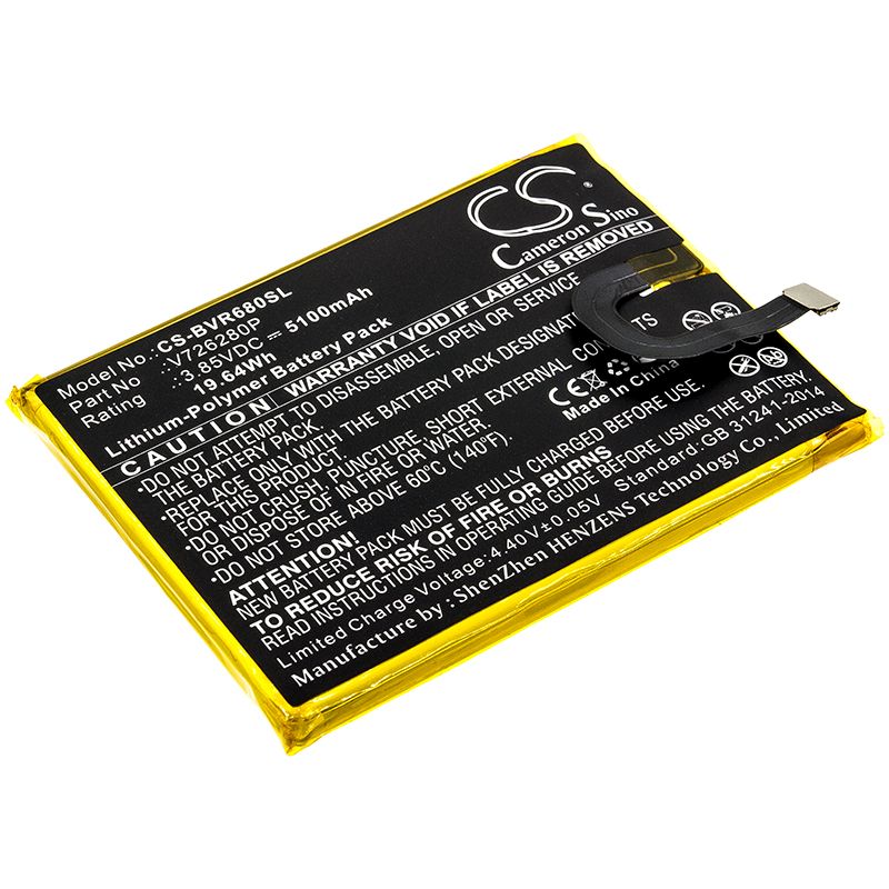 Li - Polymer Battery fits Blackview, Bv6800 3.85V, 5100mAh - Batterybuyer.ca