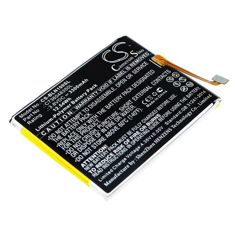 Li-Polymer Battery fits Blu, Bold N1 3.8V, 3300mAh Mobile & SmartPhone Cameron Sino Technology Limited