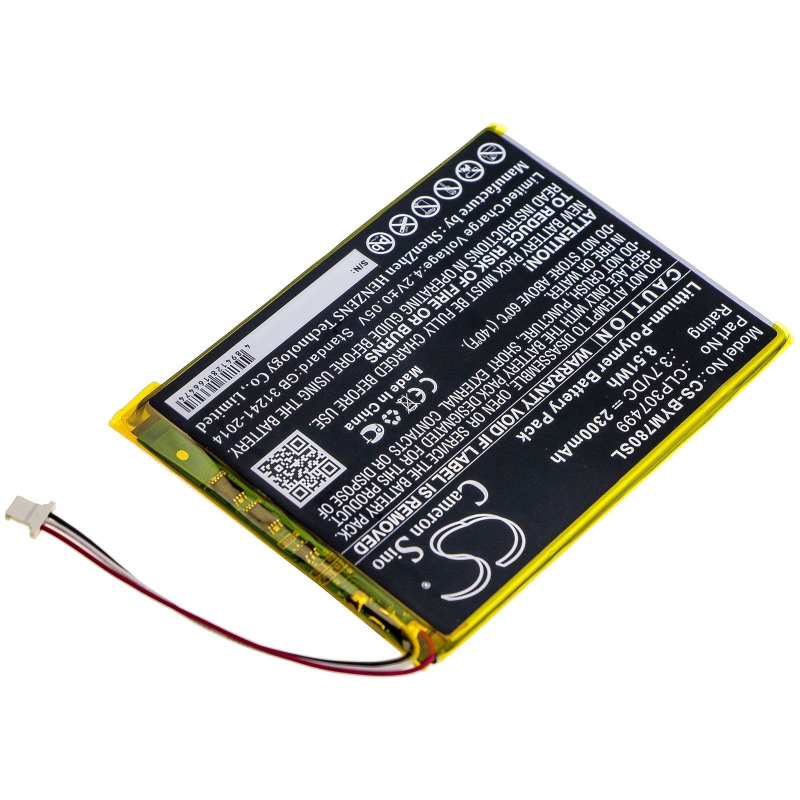 Li-Polymer Battery fits Boyue, Likebook Mars 7.8" 3.7V, 2300mAh E-book & E-reader Cameron Sino Technology Limited